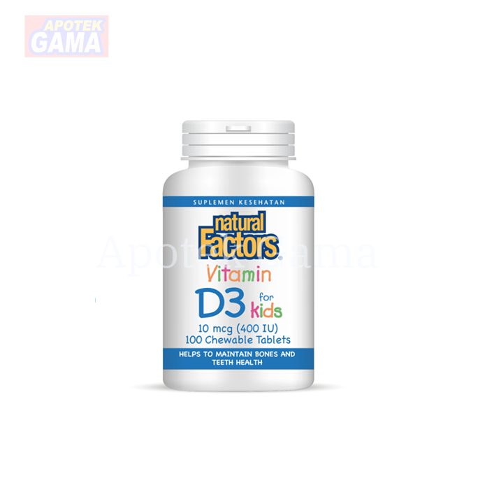 NATURAL FACTORS VITAMIN D3 400IU FOR KID 100S