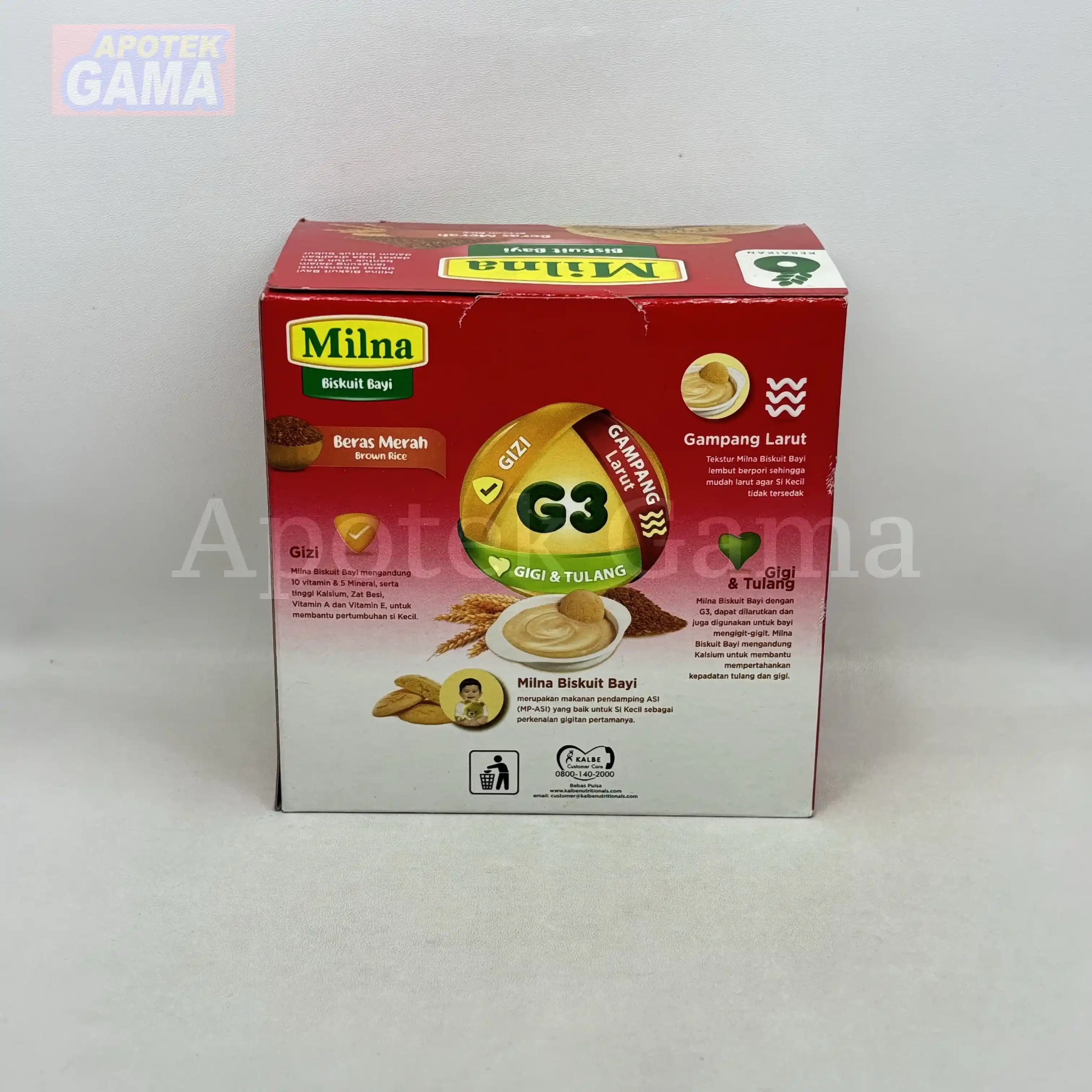 MILNA BISKUIT BAYI 6+ BERAS MERAH 130 GR 3