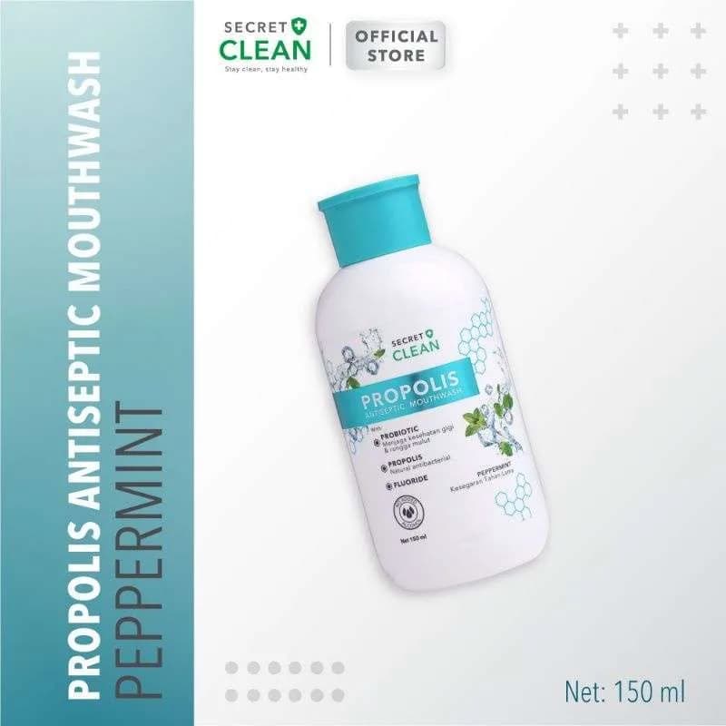 SECRET CLEAN PROPOLIS MOUTHWASH PEPPERMINT 150ML 2