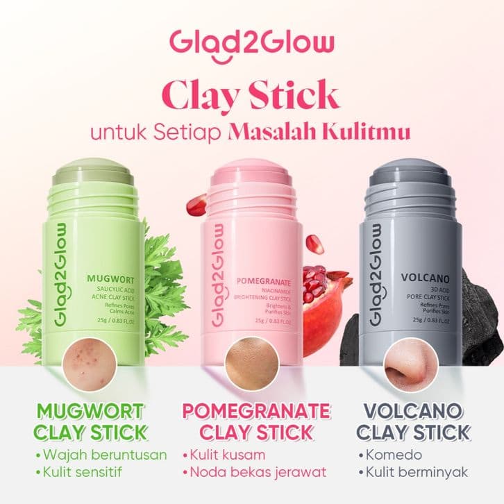 GLAD2GLOW POMEGRANATE BRIGHTENING CLATY STICK 25GR 3