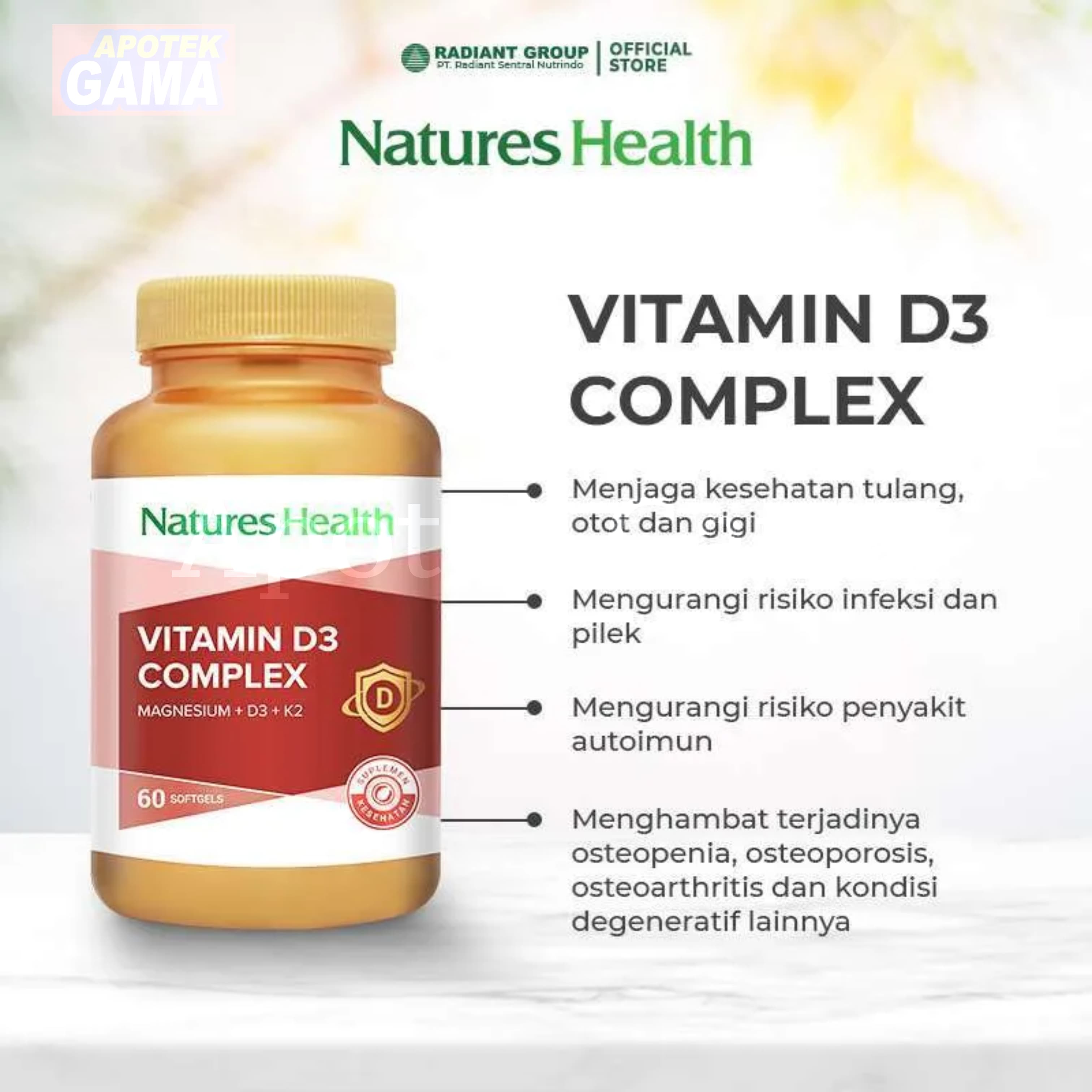 NATURES HEALTH VITAMIN D3 COMPLEX 60 S 2