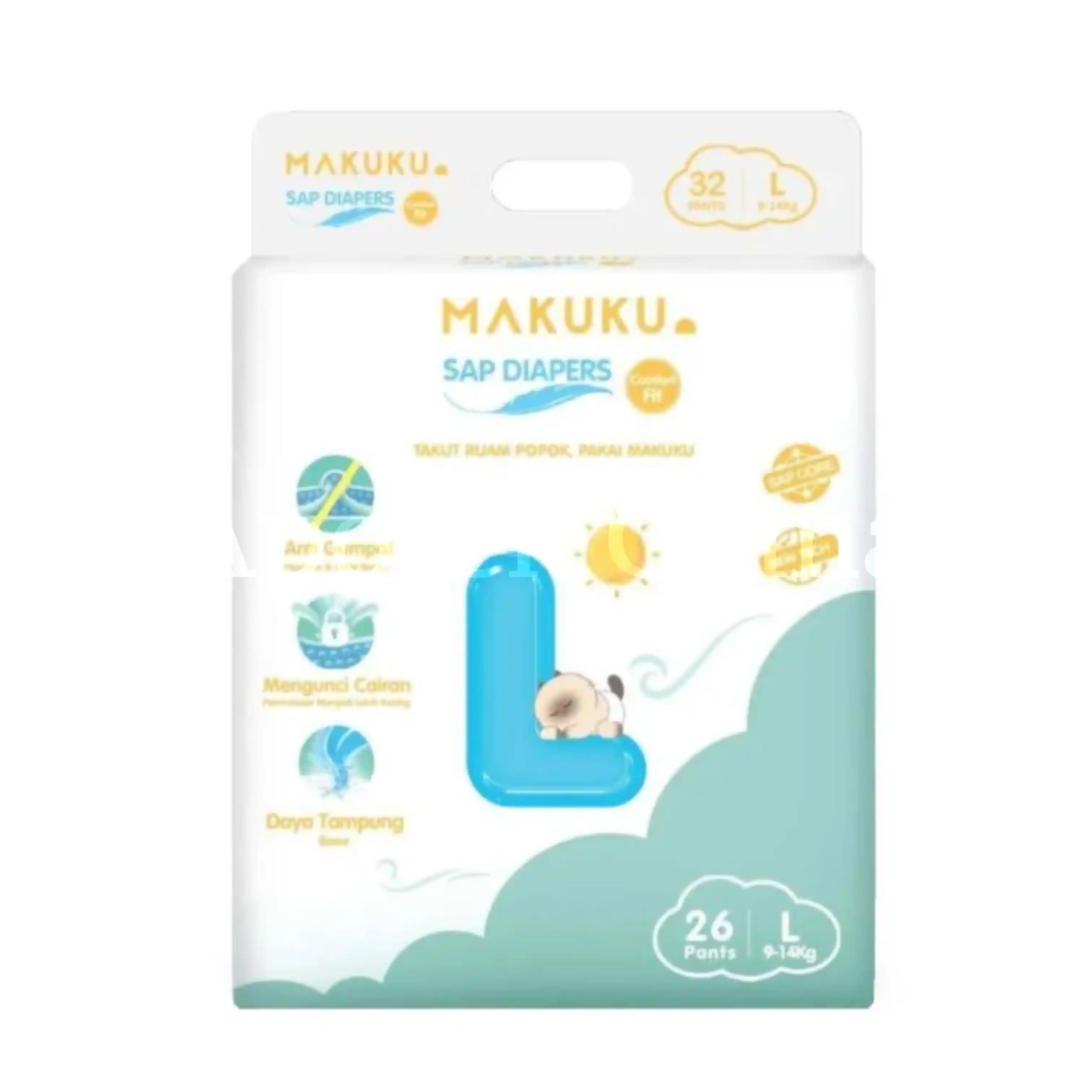 MAKUKU DIAPERS COMFORT FIT L26 2