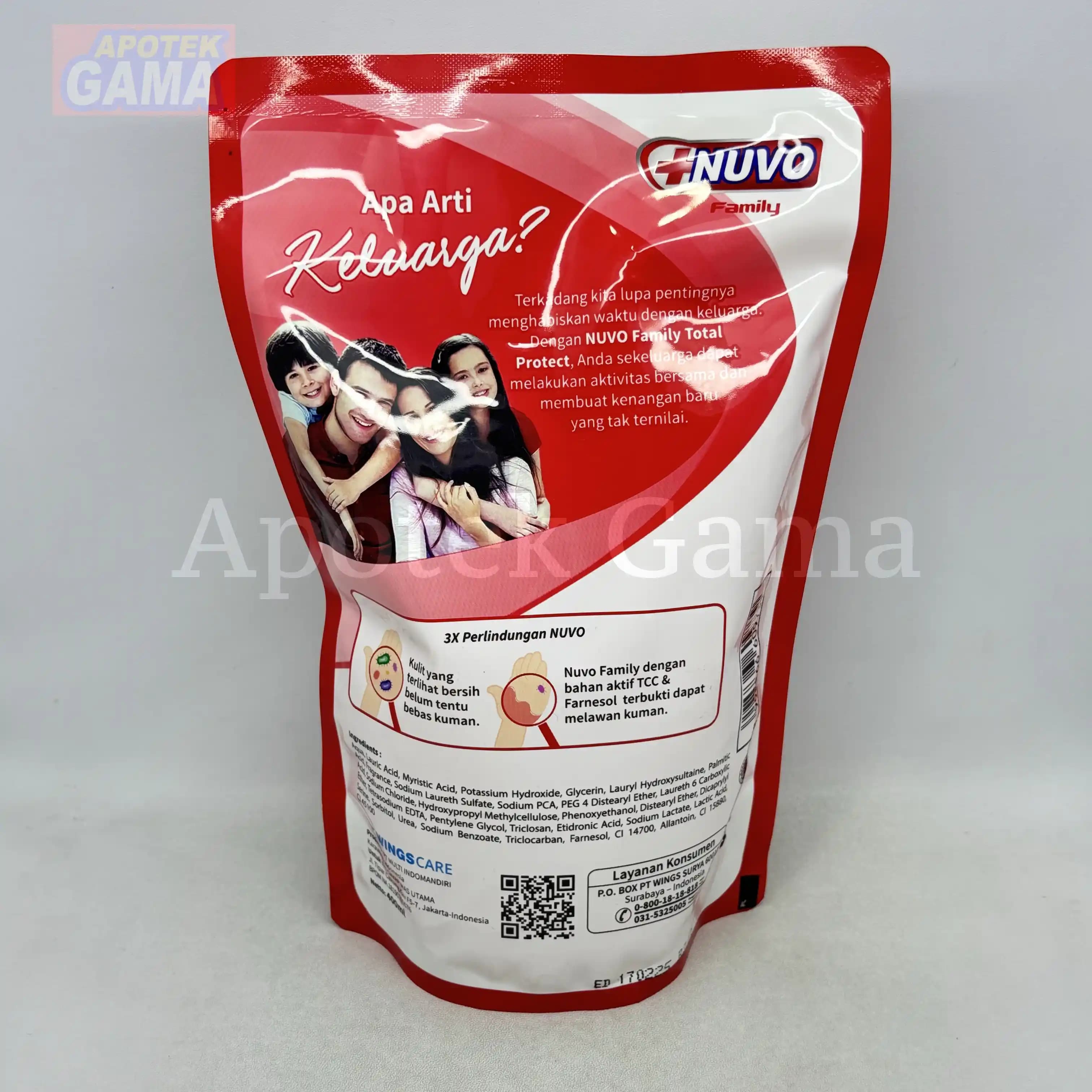NUVO FAMILY LIQUID SOAP MERAH REFIL 450ML 3