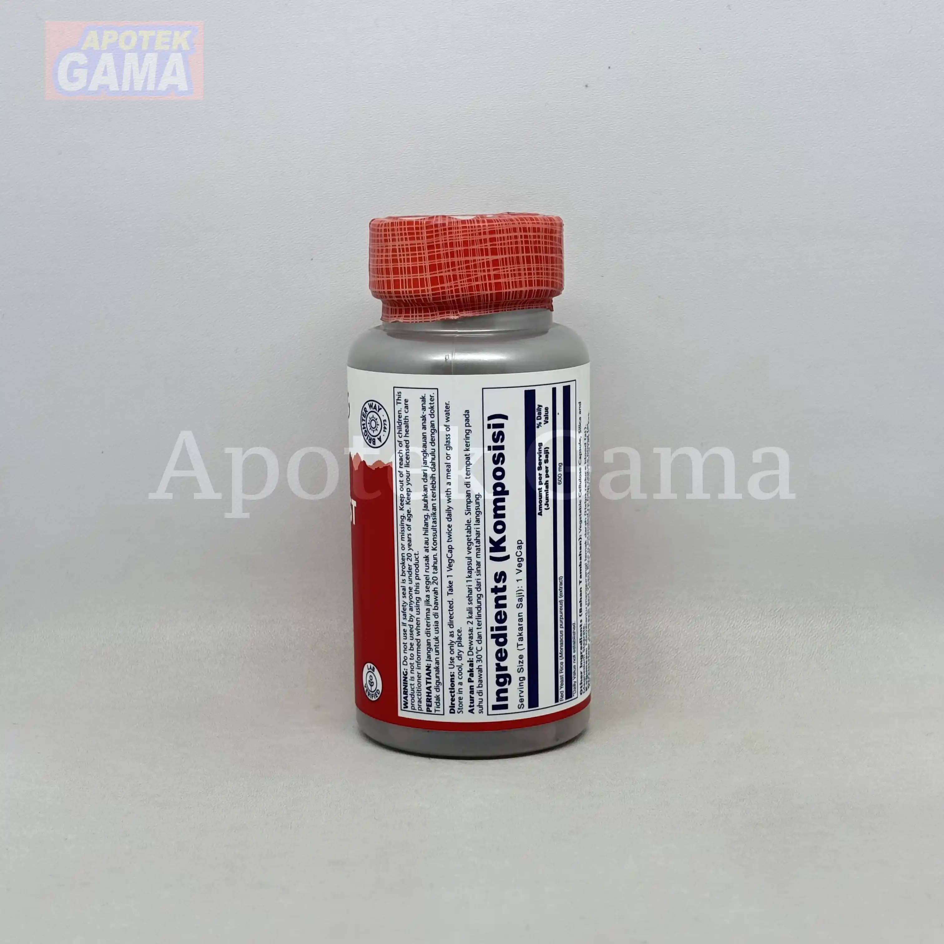 SOLARAY RED YEAST 600 MG 45 S