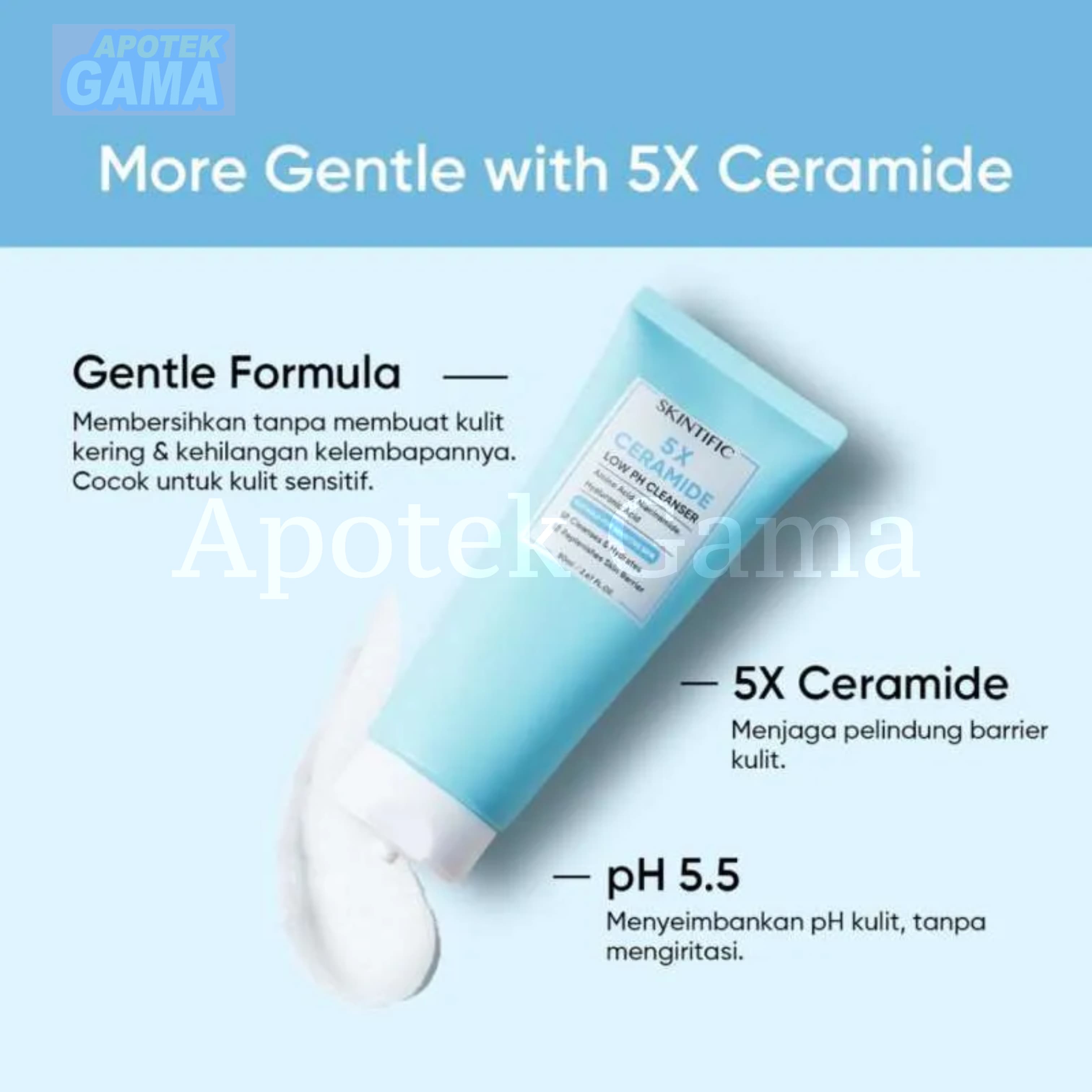 SKINTIFIC 5X CERAMIDE LOW PH FACIAL CLEANCER 80GR 2