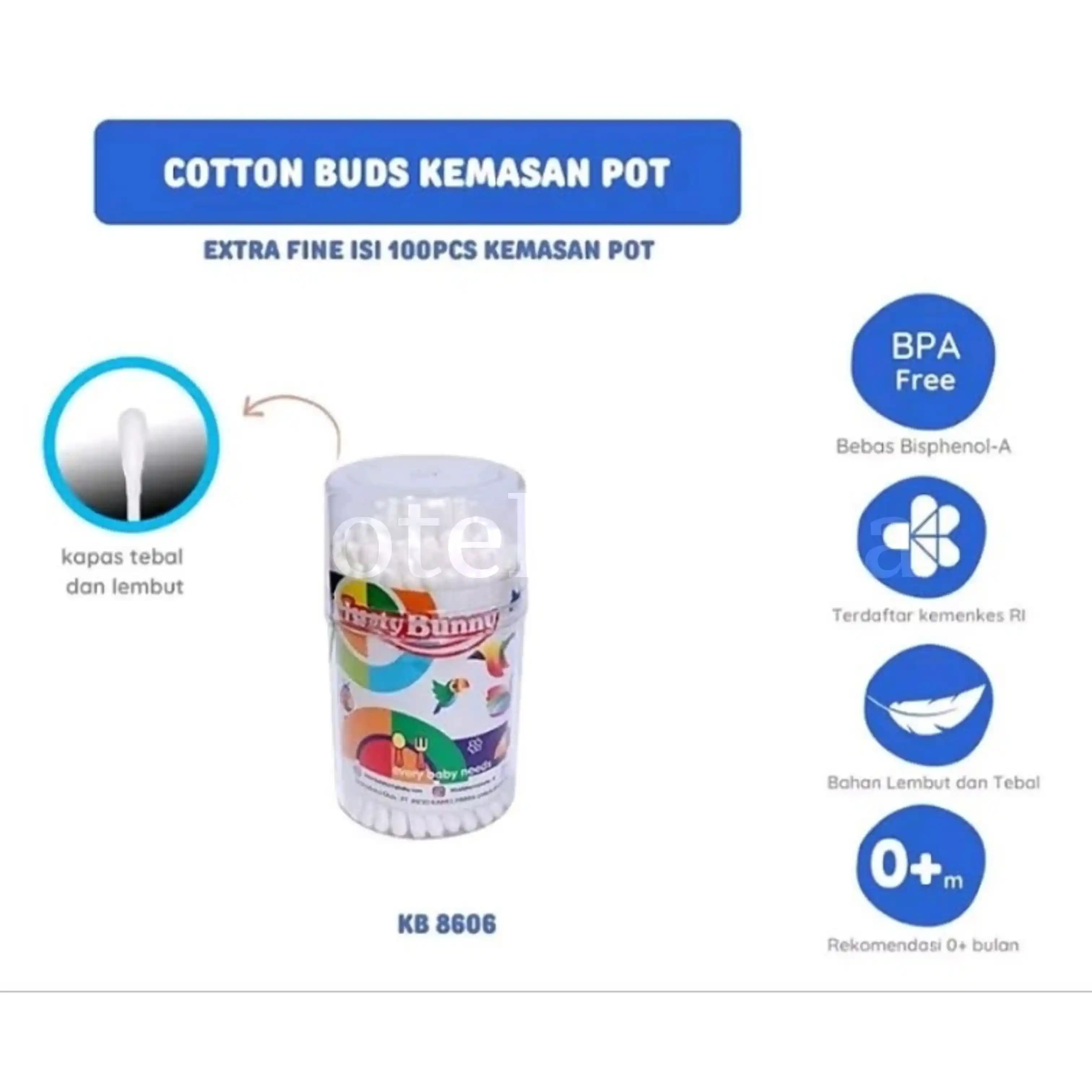 BUNNY COTTON BUDS POT EXTRA FINE ISI 100S KB8606