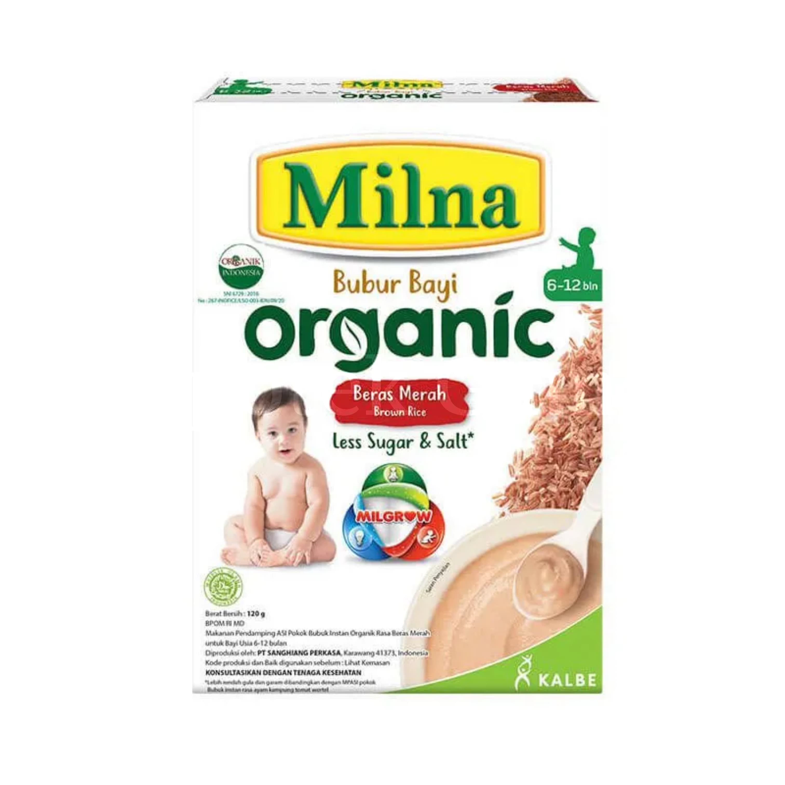 MILNA BUBUR BAYI ORGANIC 6+ BERAS MERAH 120 GR
