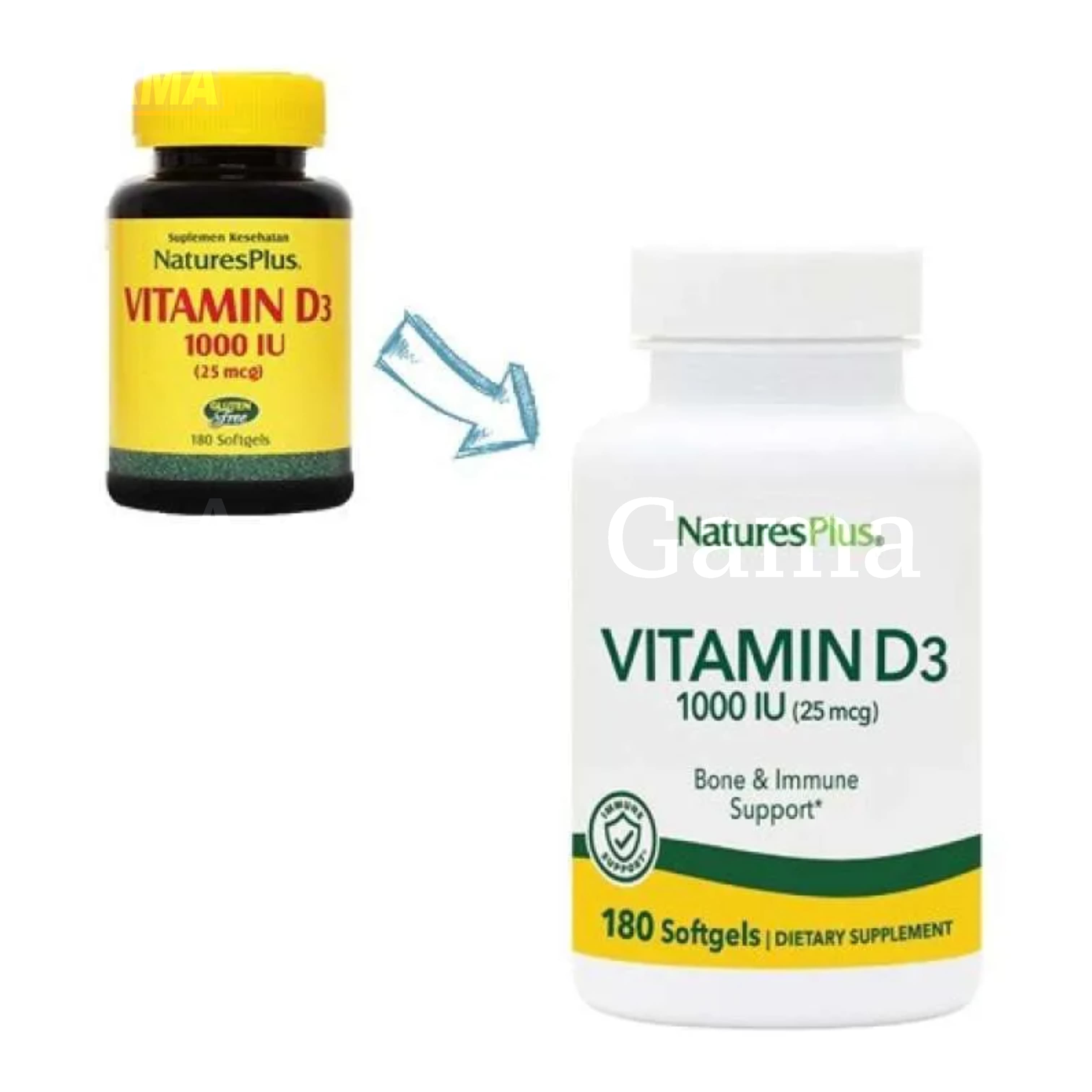 NATURES PLUS VITAMIN D3 1000I.U 180S