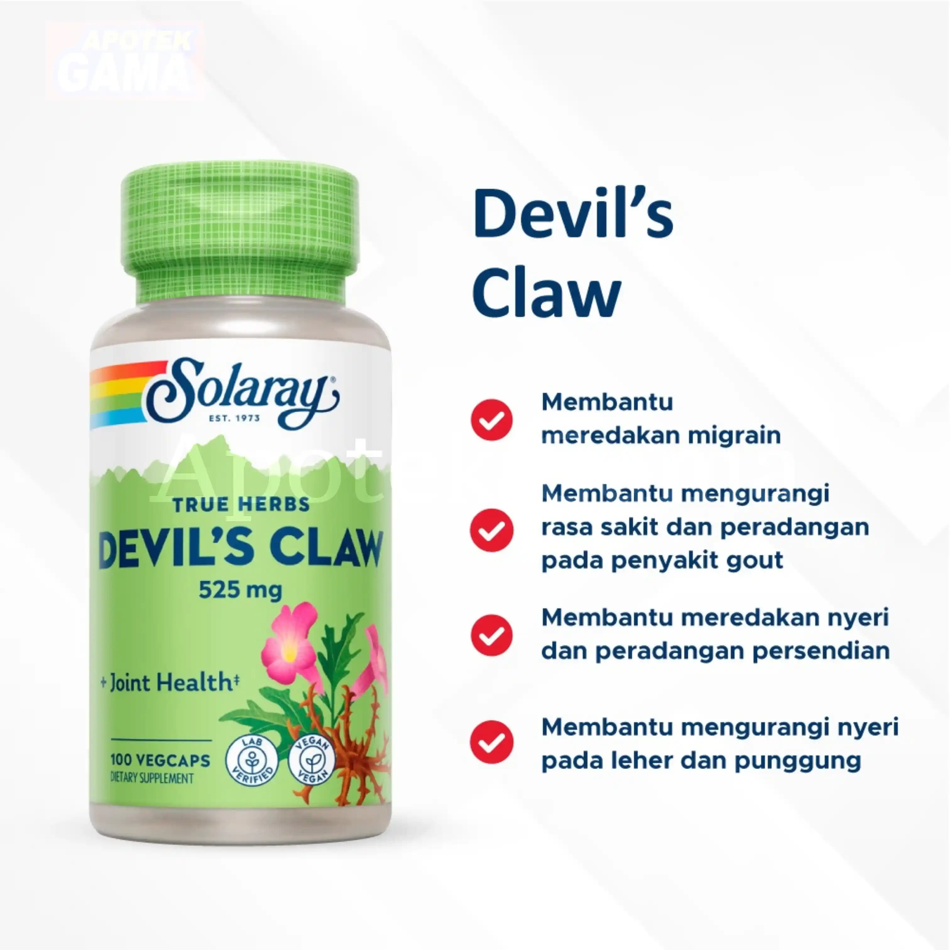 SOLARAY DEVIL'S CLAW 525 MG 100 S