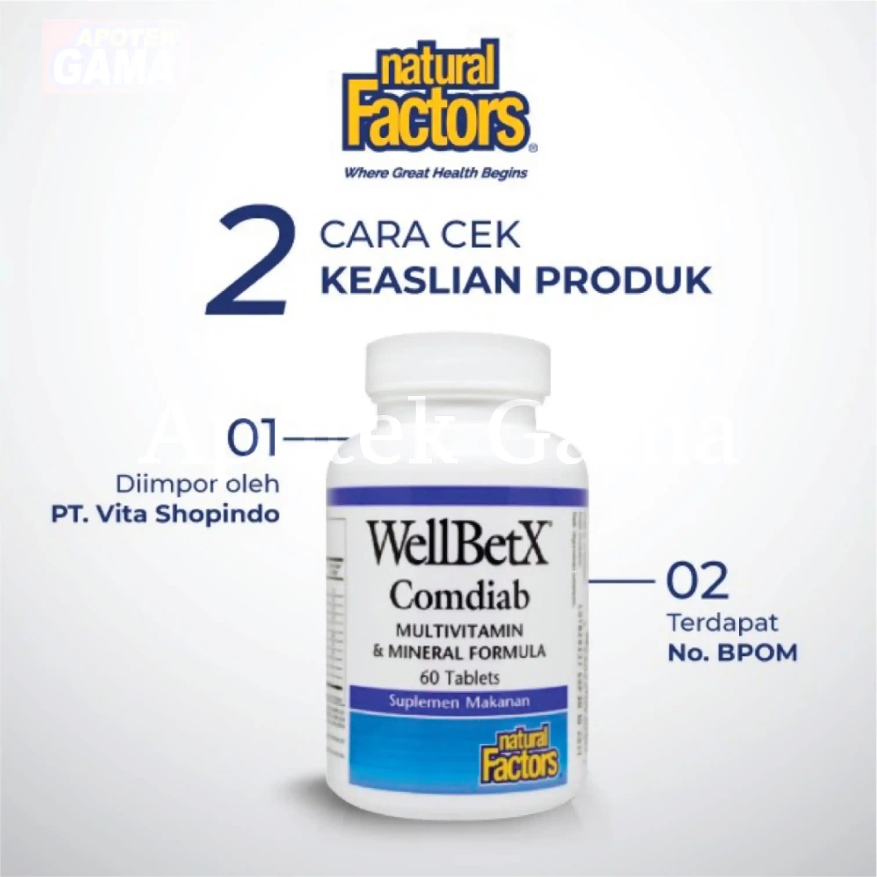 NATURAL FACTORS WELLBETX COMDIAB MULTI 2