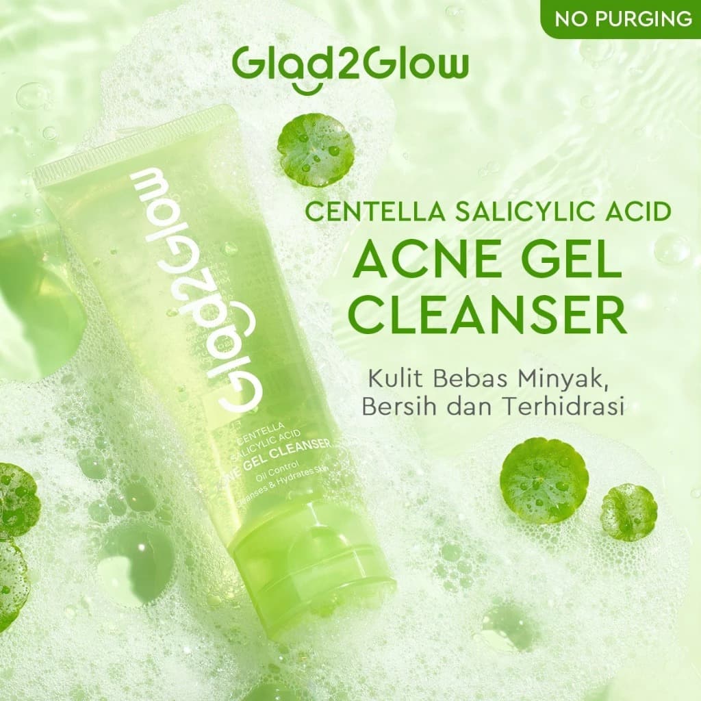GLAD 2 GLOW CENTELLA ACNE GEL CLEANSER FACIAL WASH 70ML 3