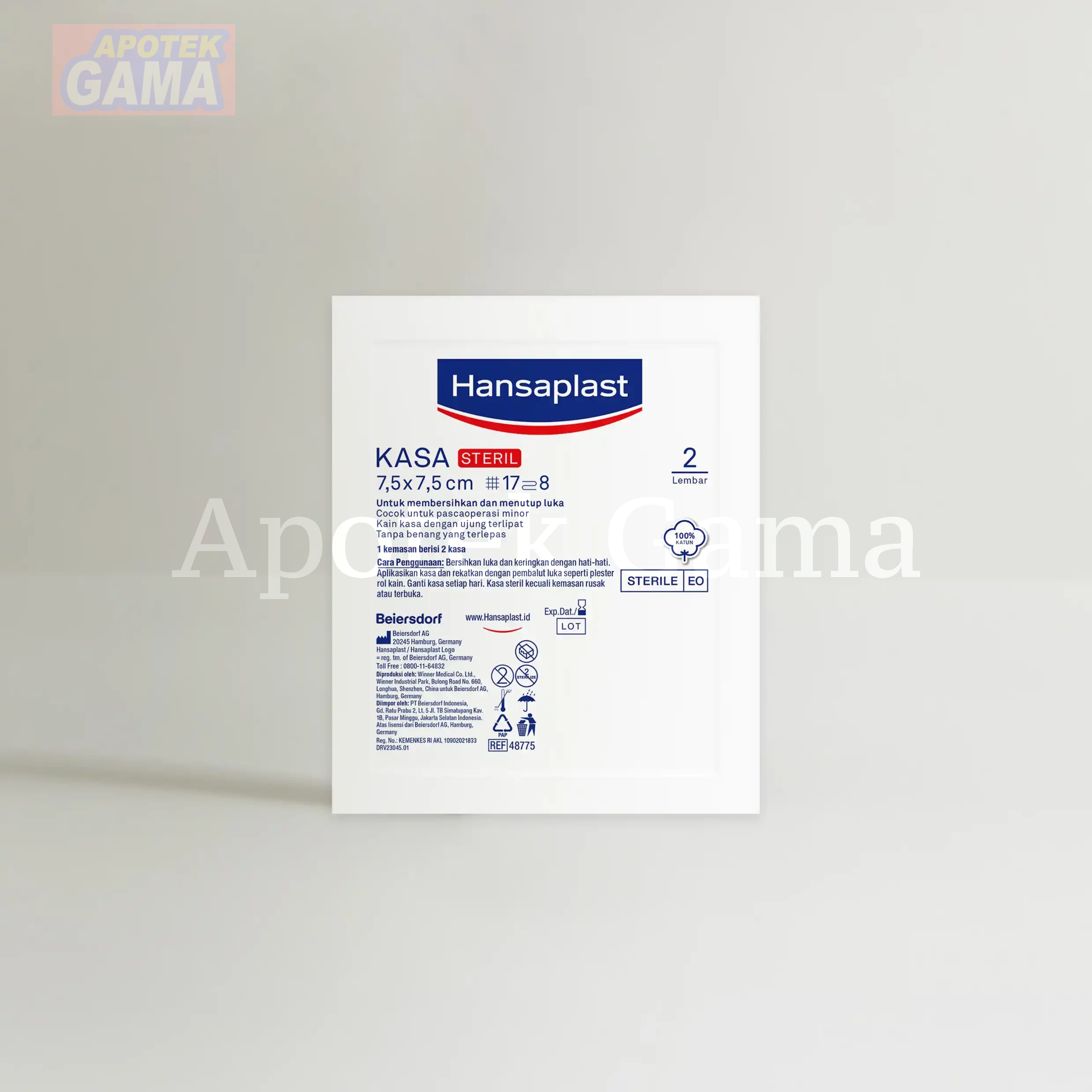 HANSAPLAST KASA STERIL 7.5X7.5CM 2S 2
