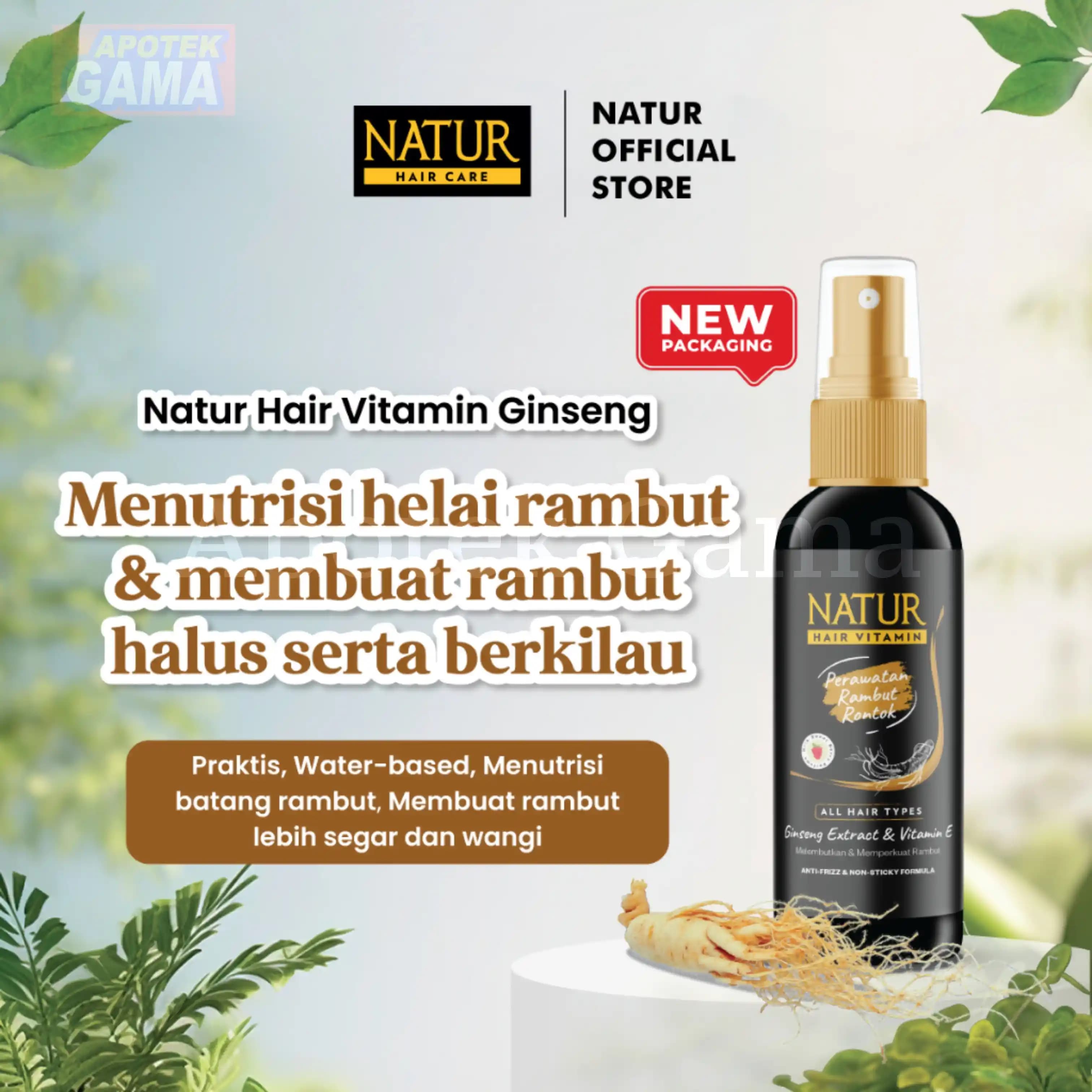 NATUR HAIR VITAMIN GINSENG & VITAMIN E 80 ML