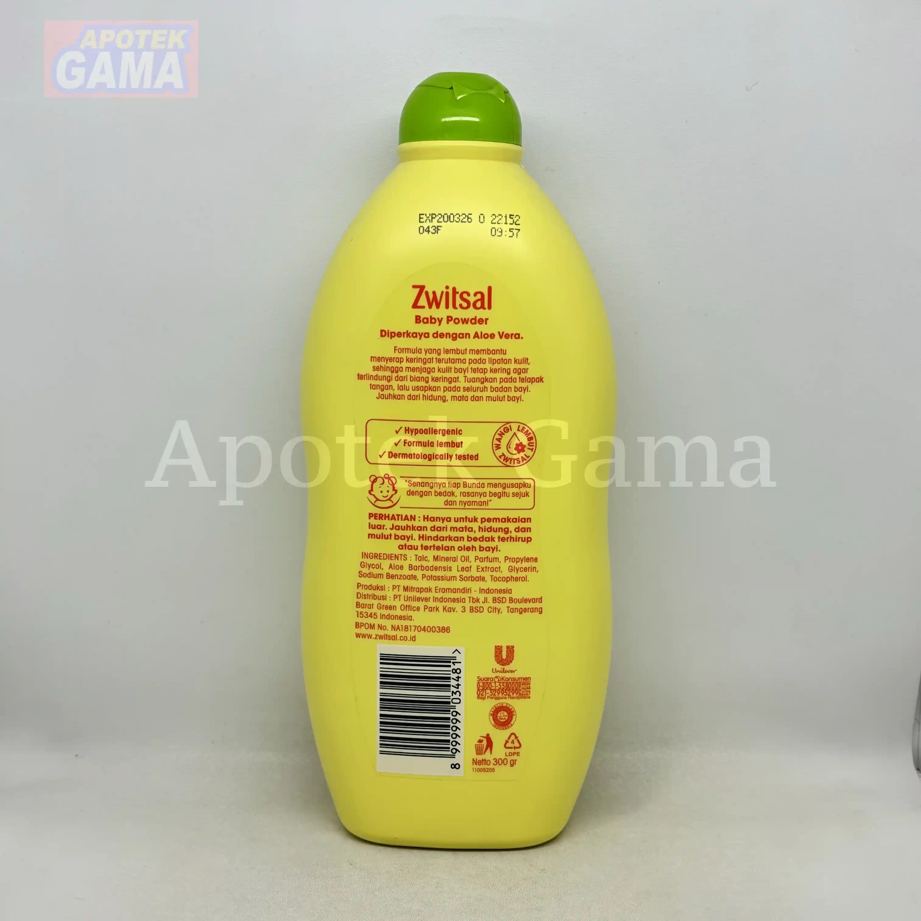 ZWITSAL BABY NATURAL ALOE VERA POWDER 300 GR 2