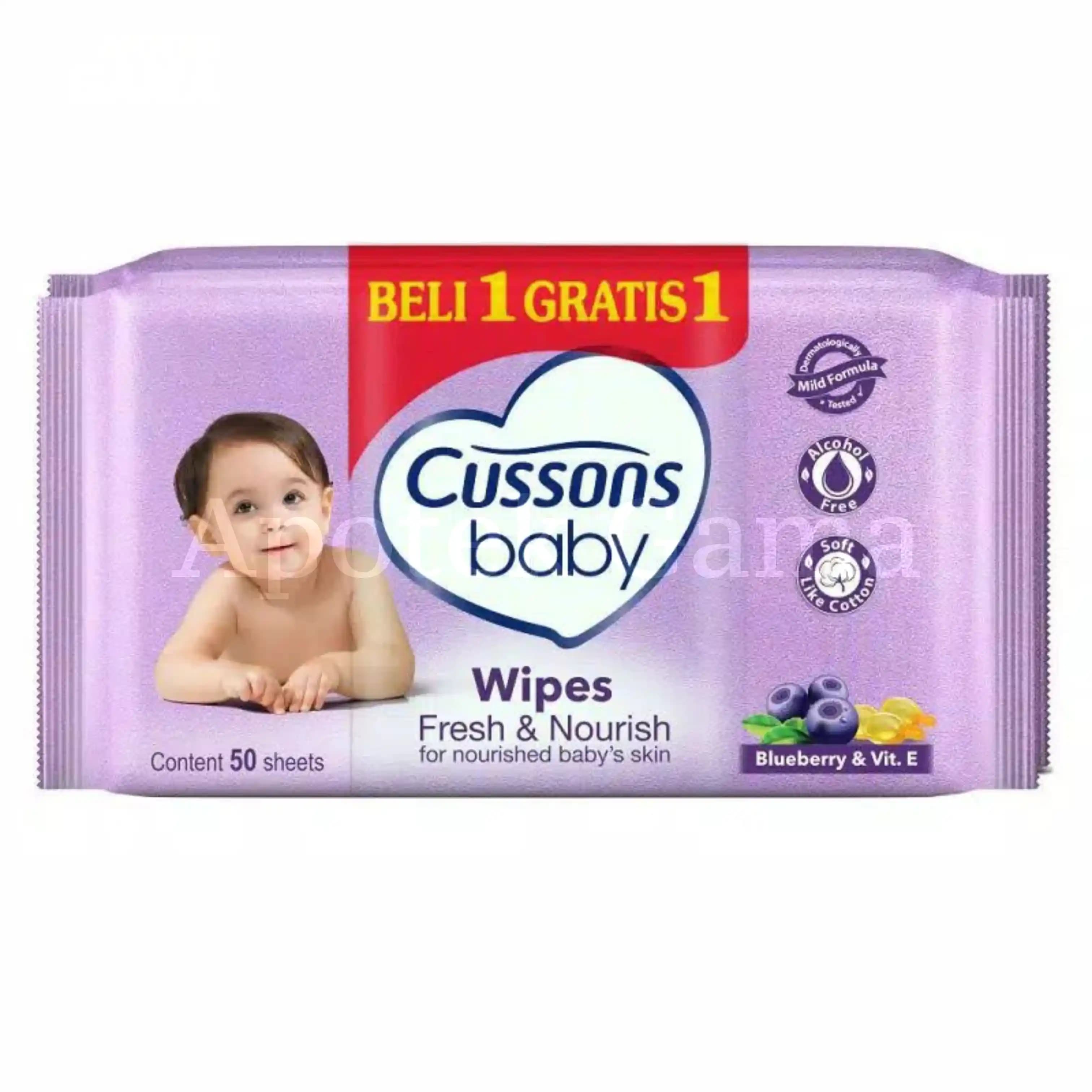 CUSSONS BABY WIPES FRESH & NOURISH DUALPACK 50 S