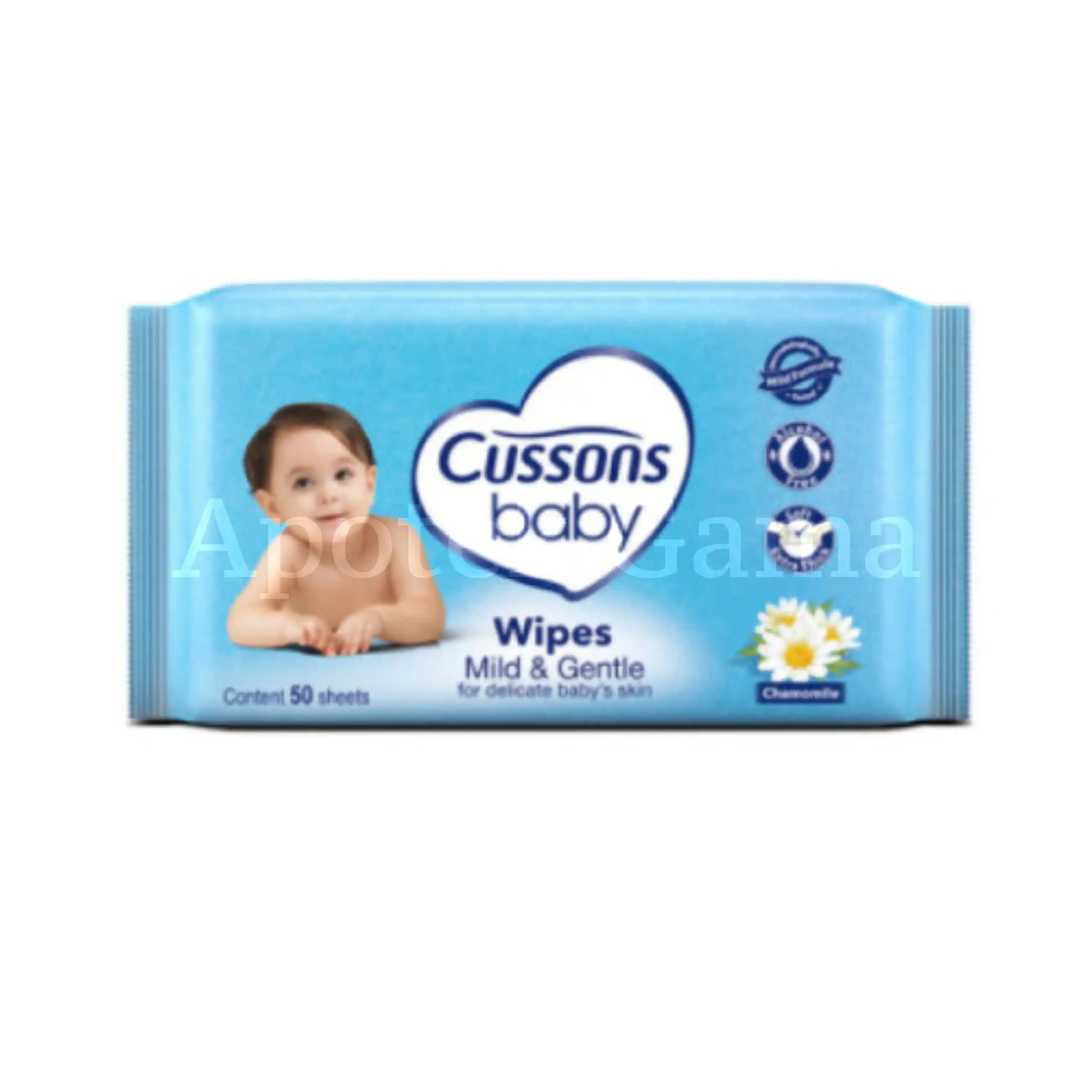 CUSSONS BABY WIPES MILD & GENTLE 50'S