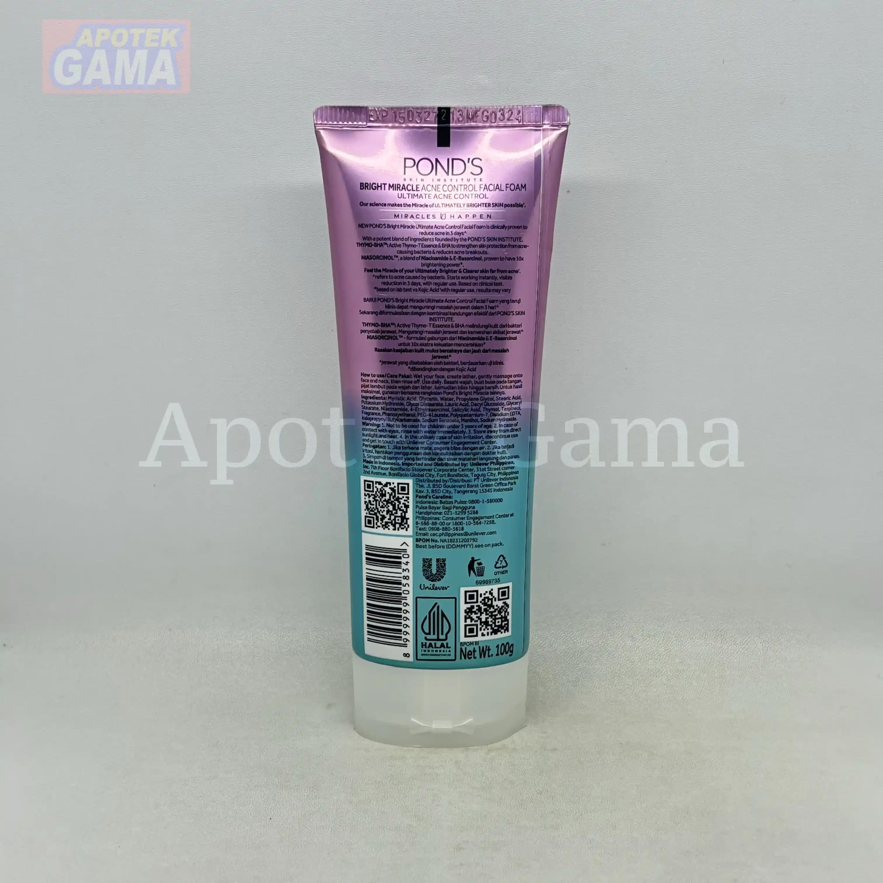 PONDS ACNE SOLUTION FACIAL FOAM 100 GR 2