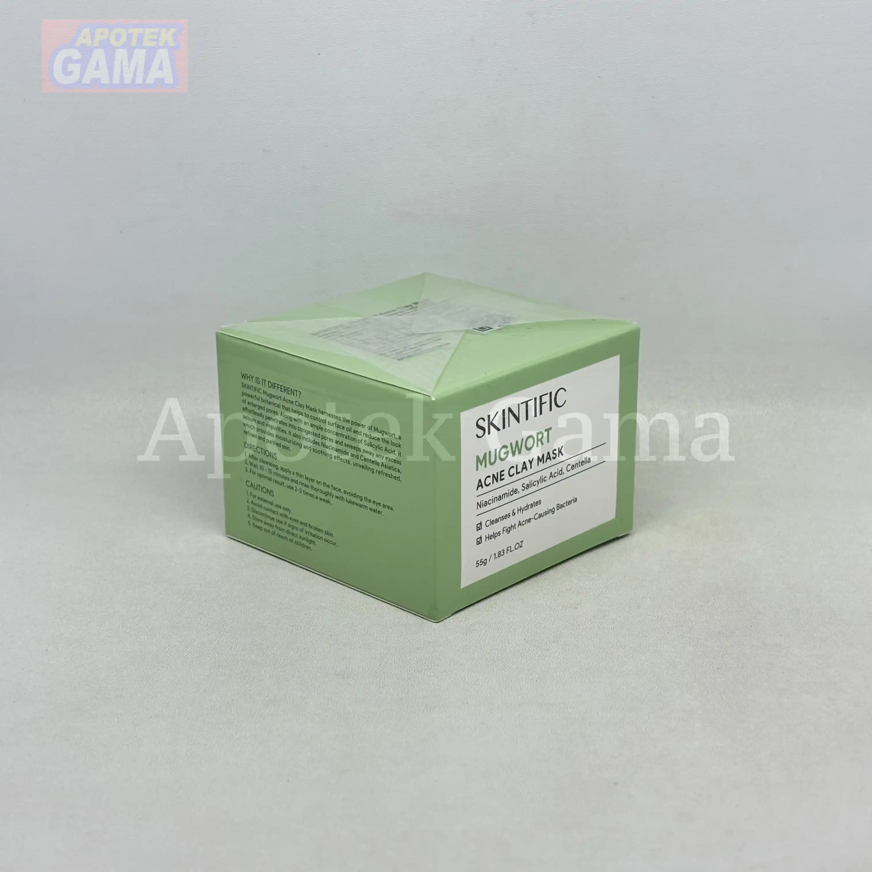 SKINTIFIC MUGWORT ANTI PORES & ACNE CLAY MASK 55GR 2
