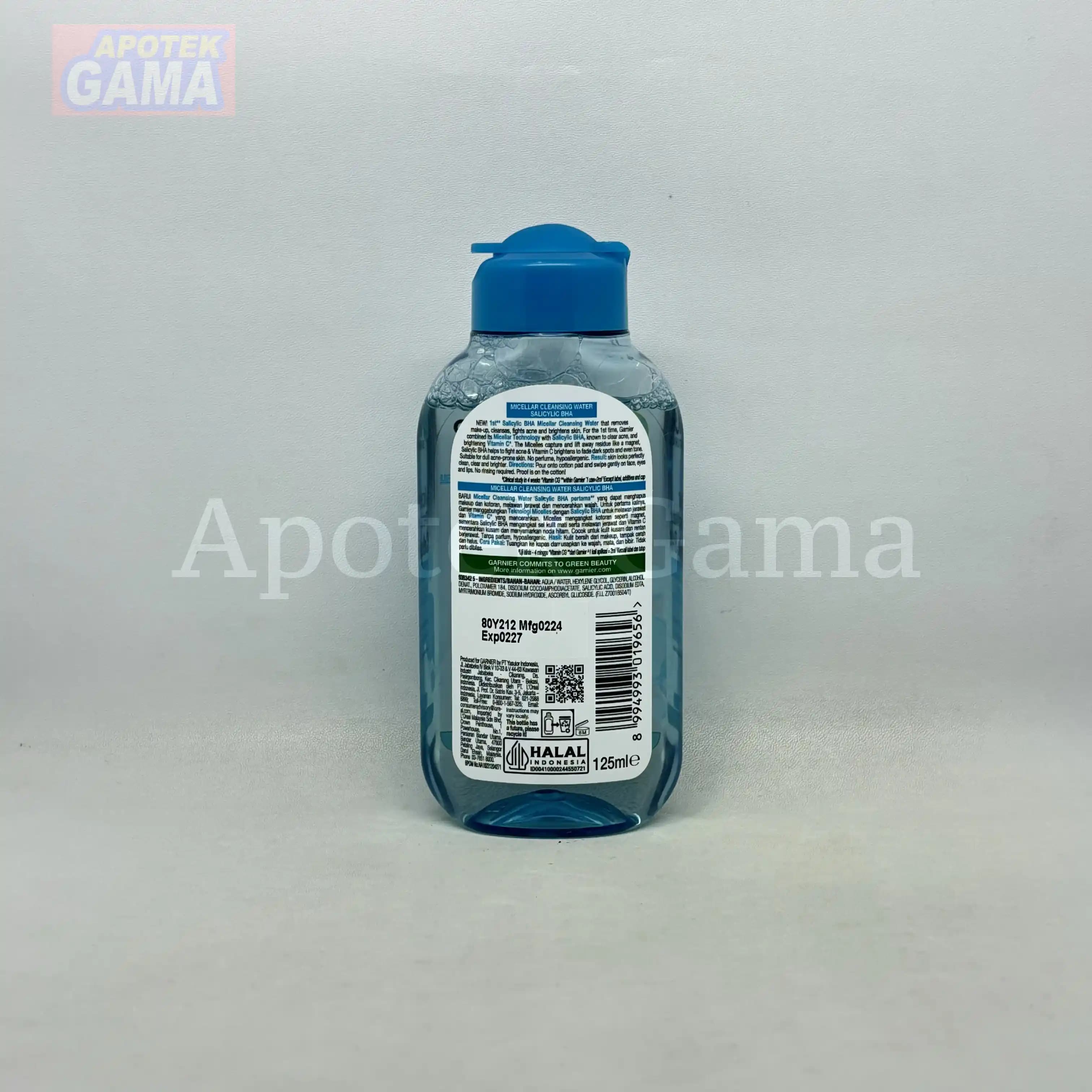 GARNIER MICELLAR WATER SALICYLIC BHA BLUE 125 ML 2