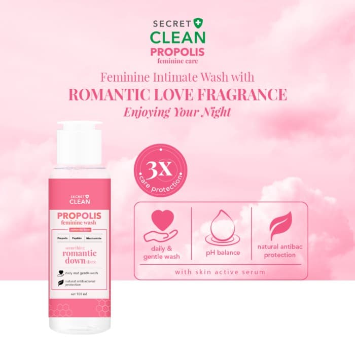 SECRET CLEAN PROPOLIS FEMININE WASH ROMANTIC 100ML