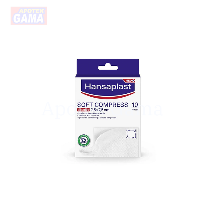 HANSAPLAST SOFT COMPRESS STERIL 7,5X7.5CM 10S