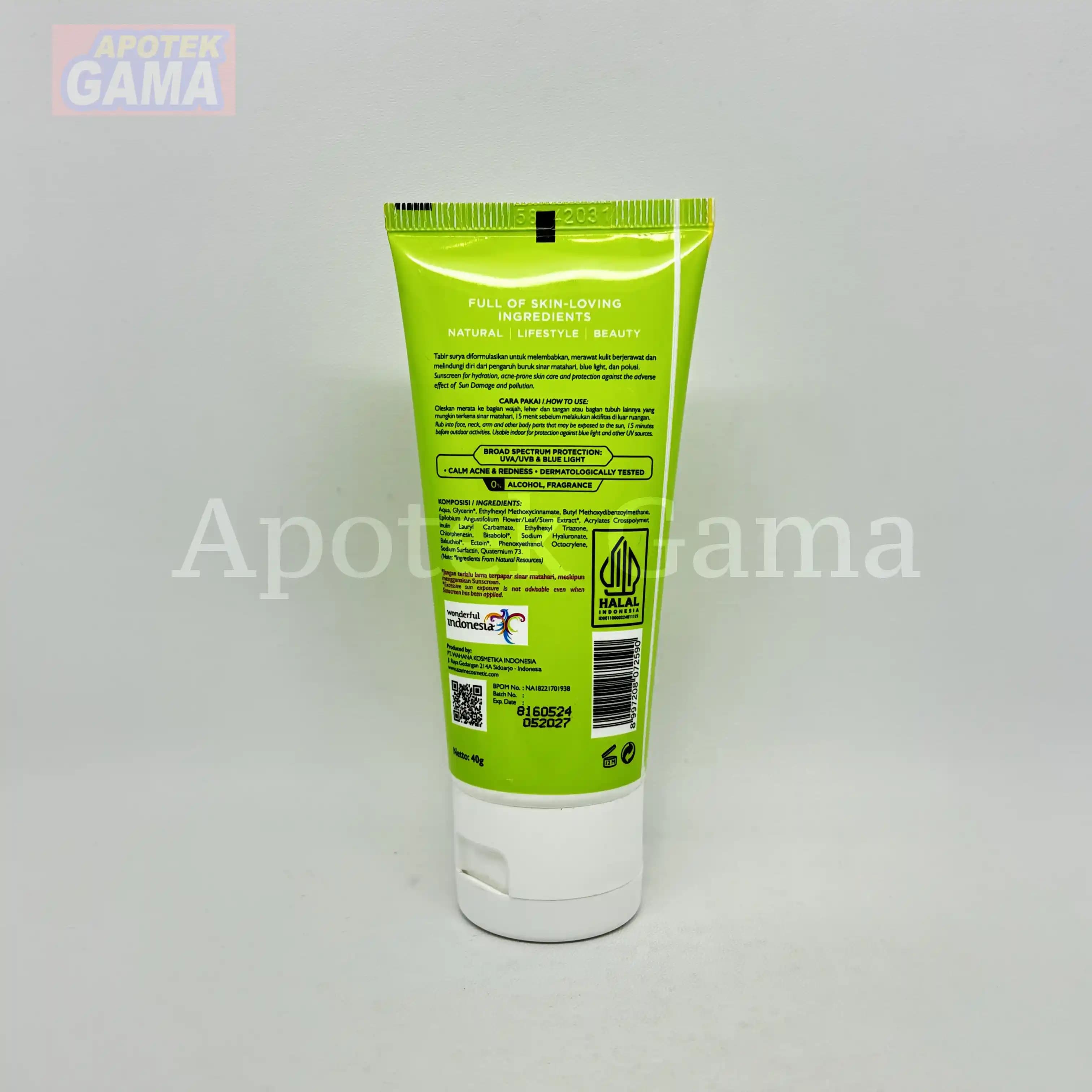 AZARINE CLAM MY ACNE SUNSCREEN MOISTRUIZER SPF 35++ 40 ML 5