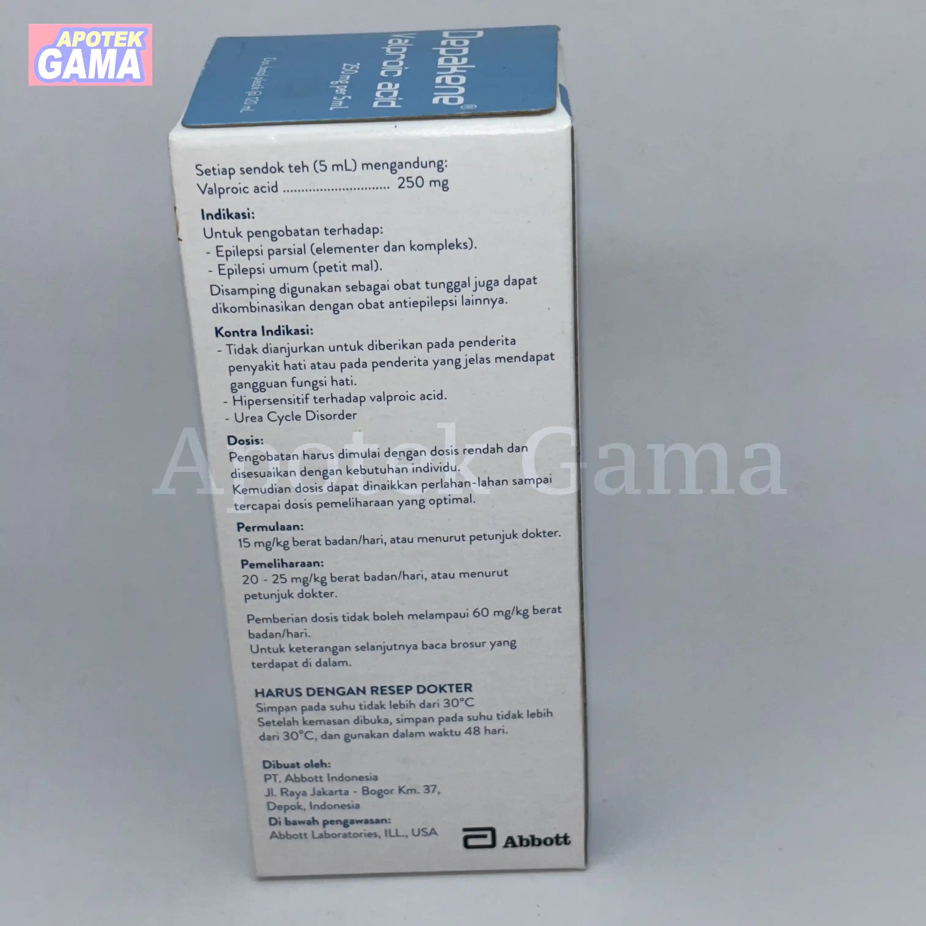 DEPAKENE SYR 250 MG/5 ML 120 ML 4