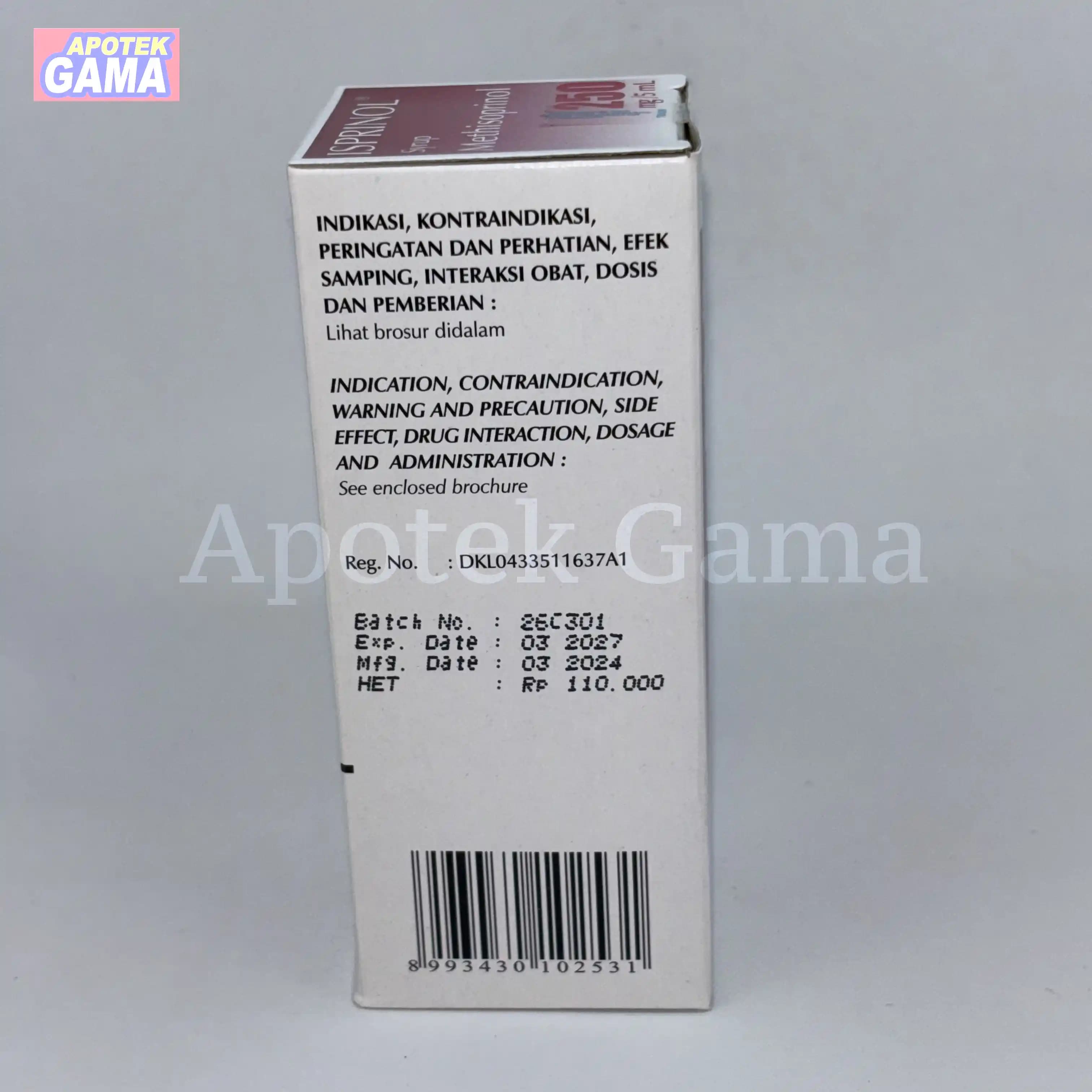 ISPRINOL SYR 250 MG/5 ML 60 ML 5