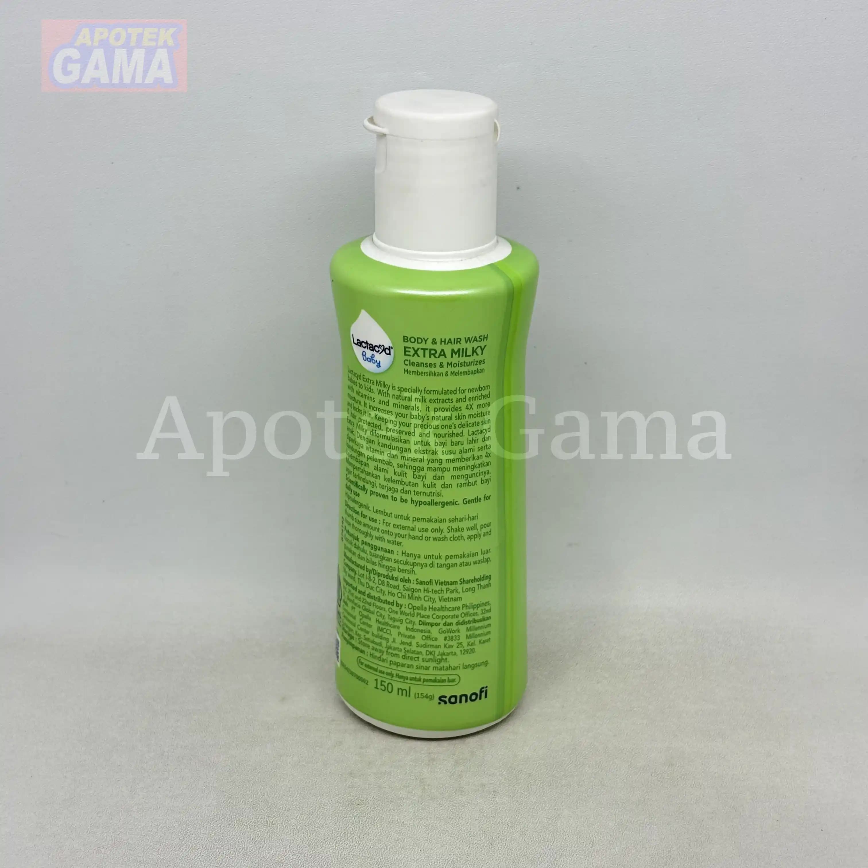 LACTACYD BABY BODY & HAIR WASH EXTRA MILKY 150 ML 2