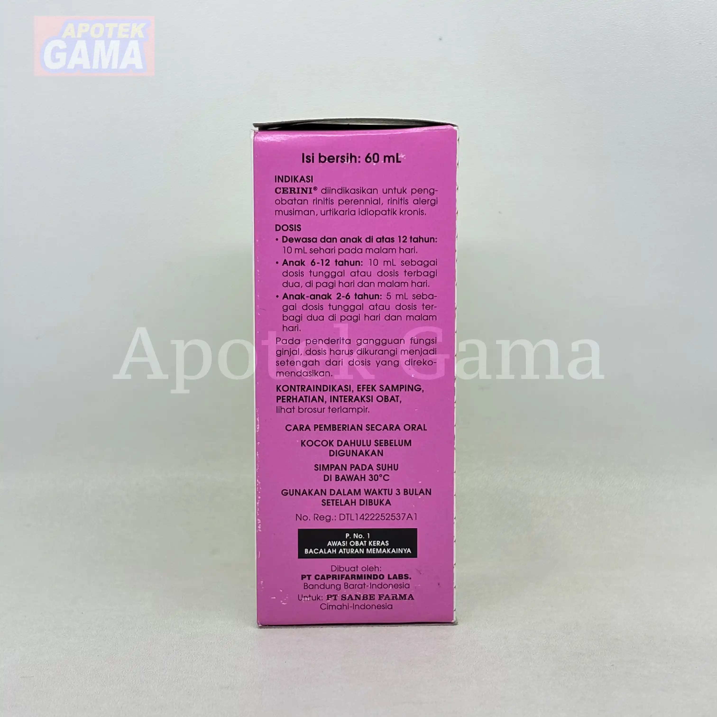 CERINI SYR 60 ML 4