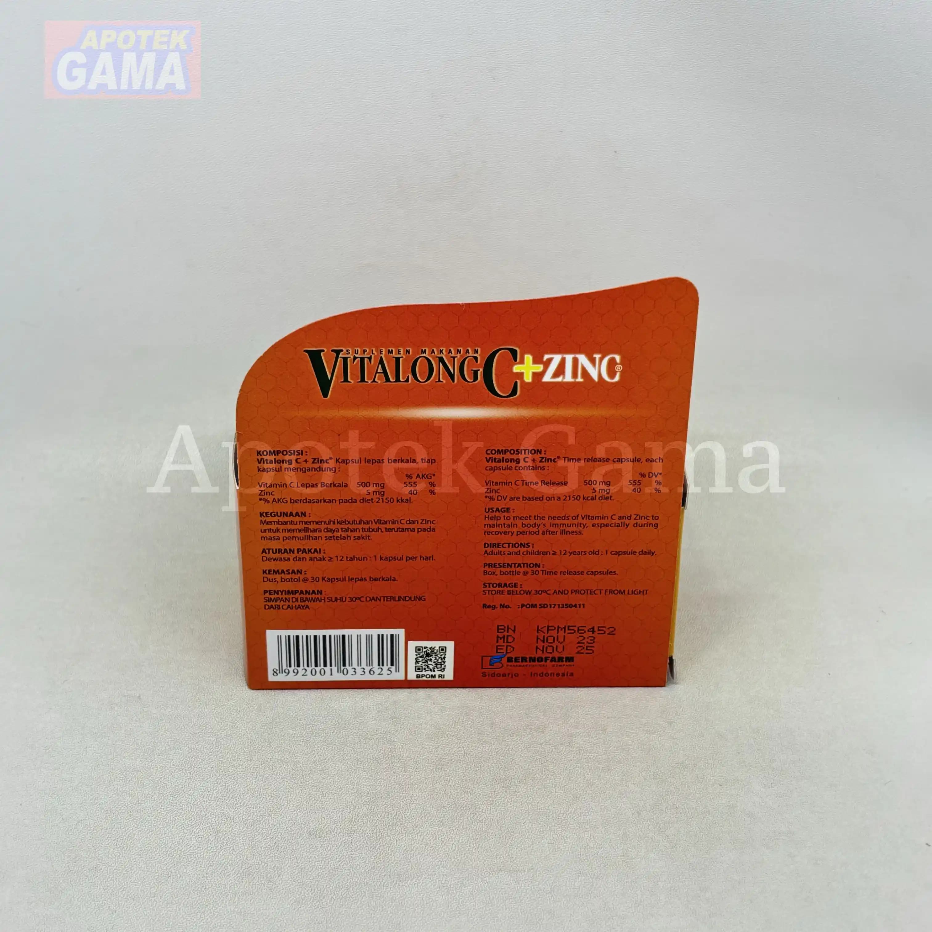 VITALONG C + ZINC BOTOL 30'S