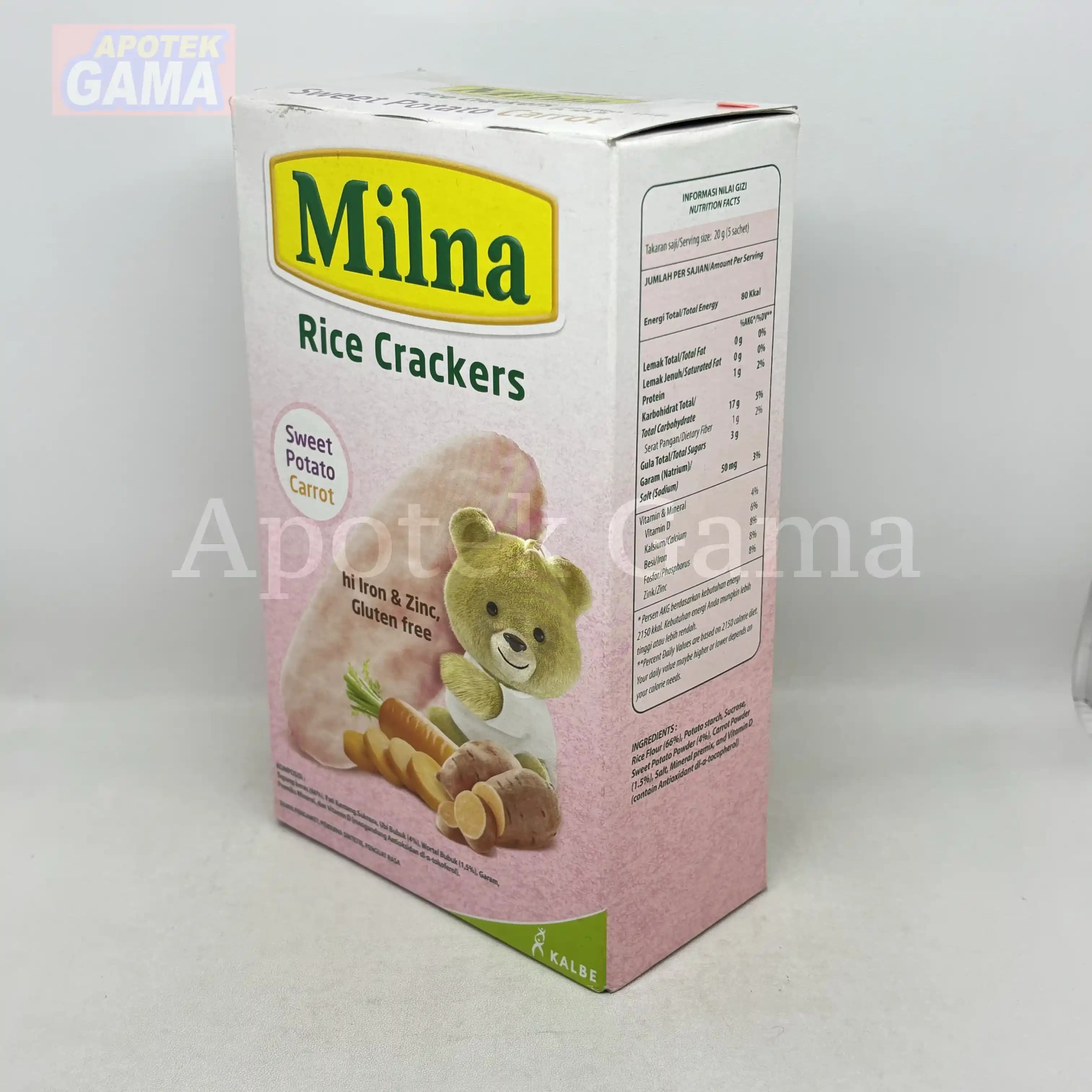 MILNA RICE CRACKERS SWEET POTATO CARROT 20GR
