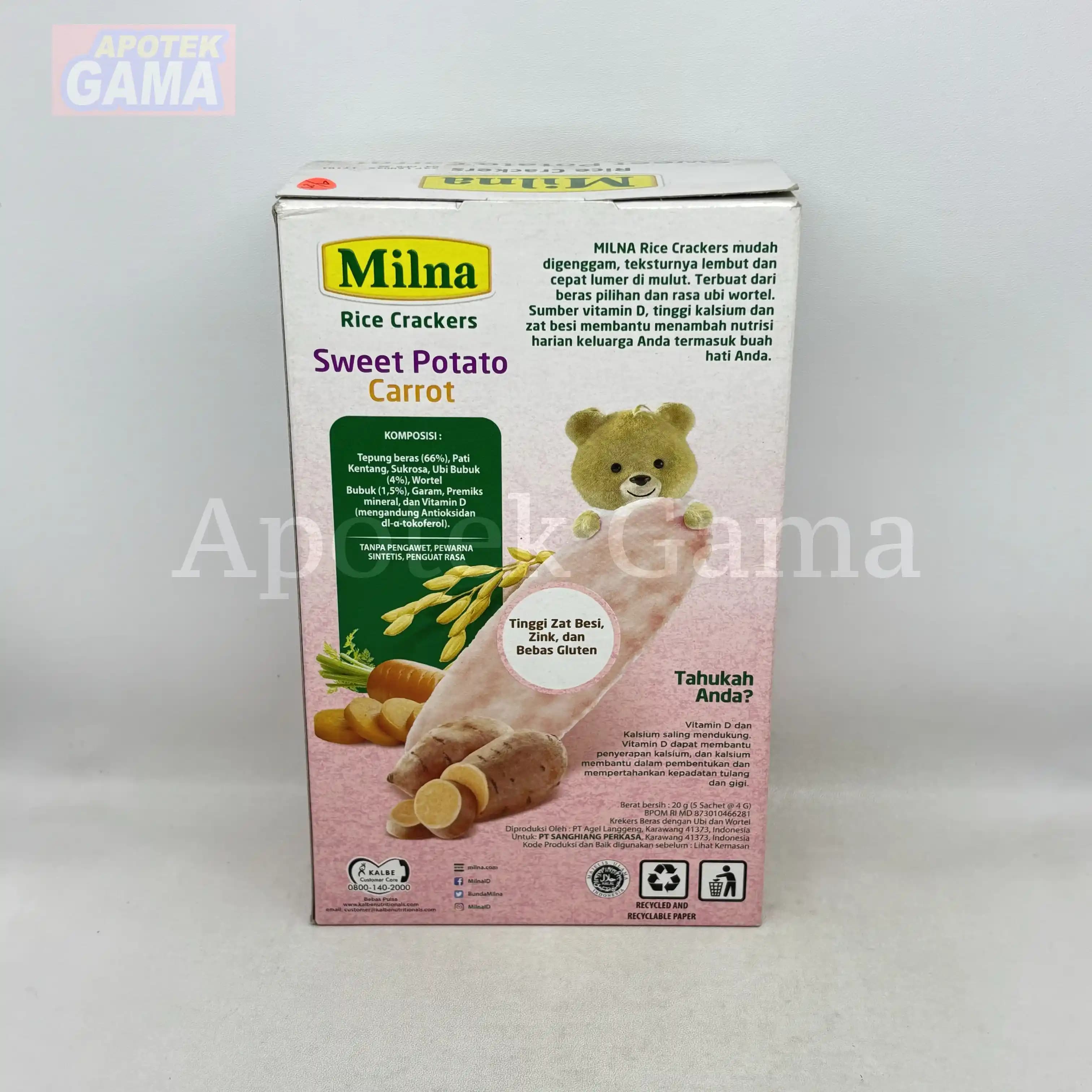 MILNA RICE CRACKERS SWEET POTATO CARROT 20GR 2