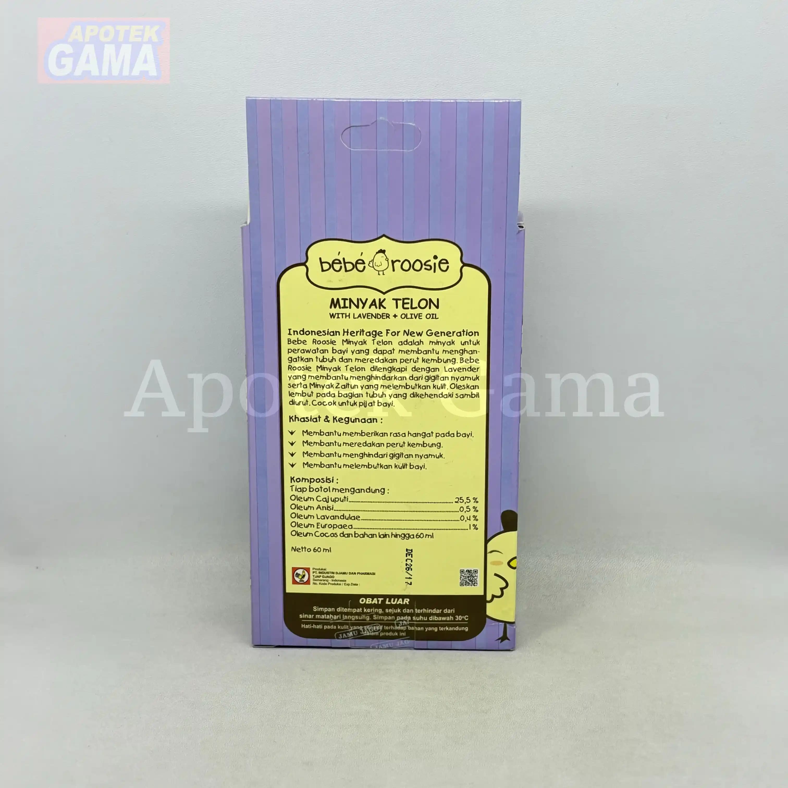 BEBE ROOSIE MINYAK TELON WITH LAVENDER + OLIVE OIL  3