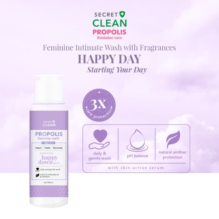 SECRET CLEAN PROPOLIS FEMININE WASH 100ML 3
