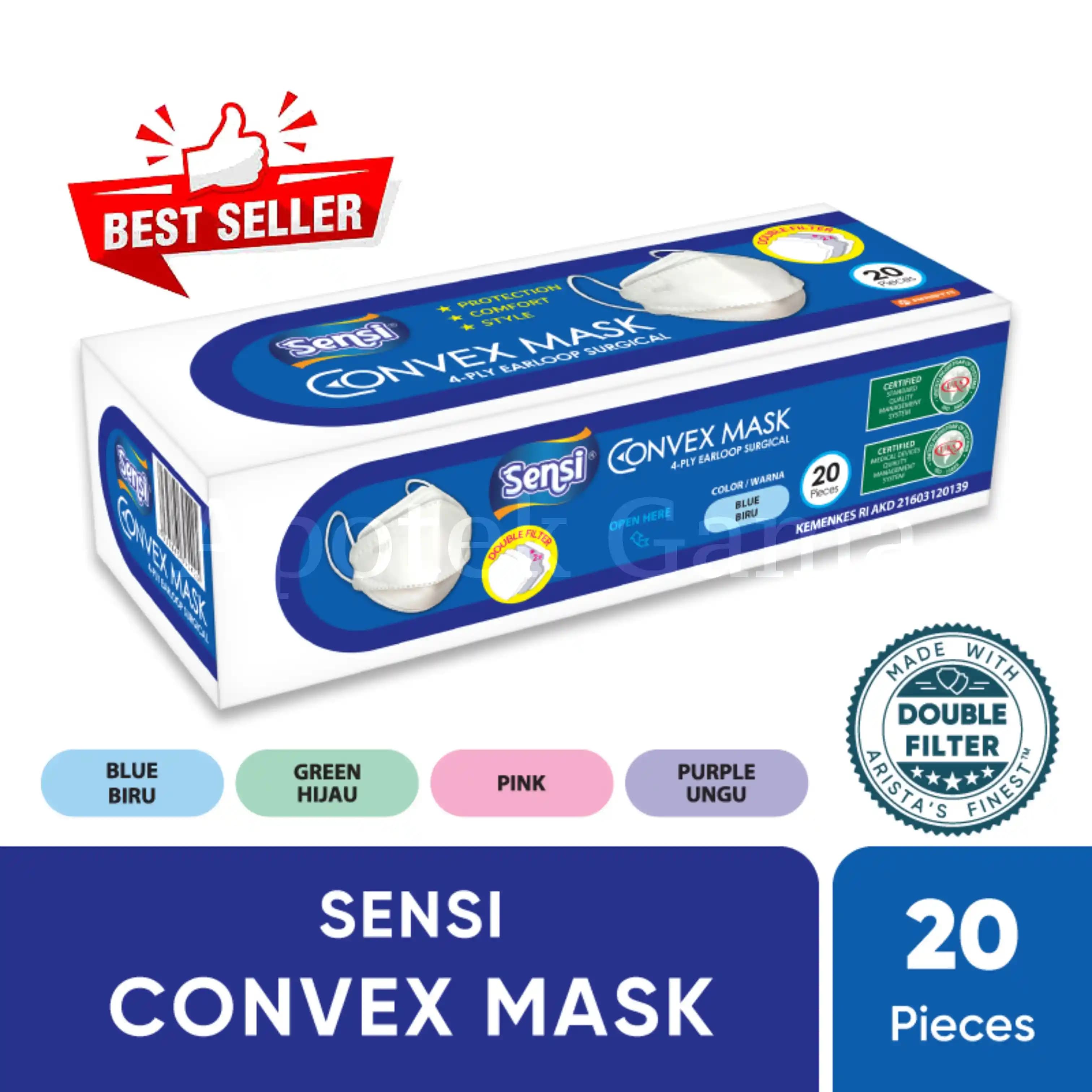 SENSI CONVEX MASK 4PLY 2