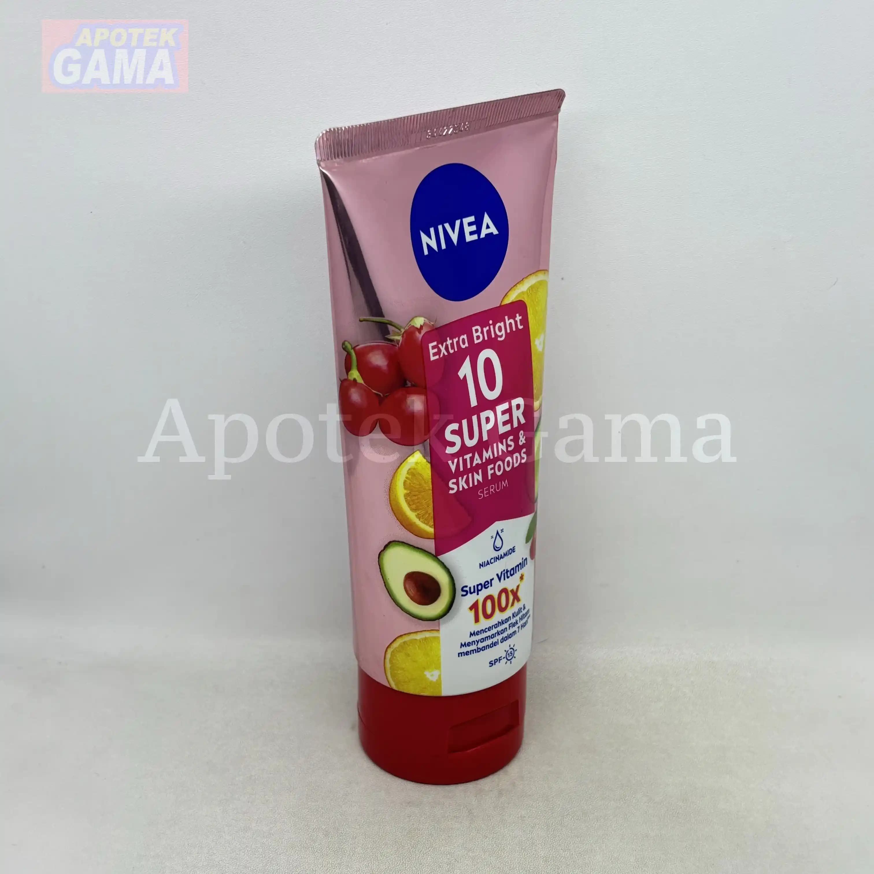 NIVEA EXTRA BRIGHT SUPER VITAMINS & SKIN FOODS SERUM 180ML 4