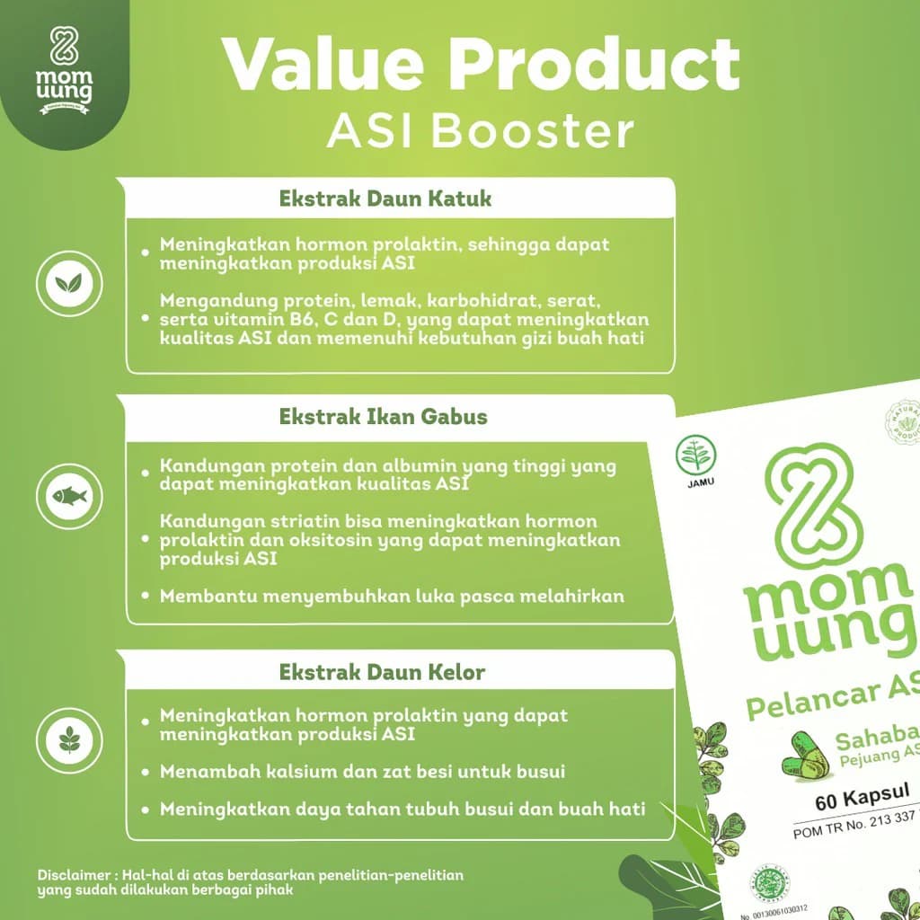 MOM UUNG ASI BOOSTER KAPSUL 60+COOKIE MYLKFLOW 2