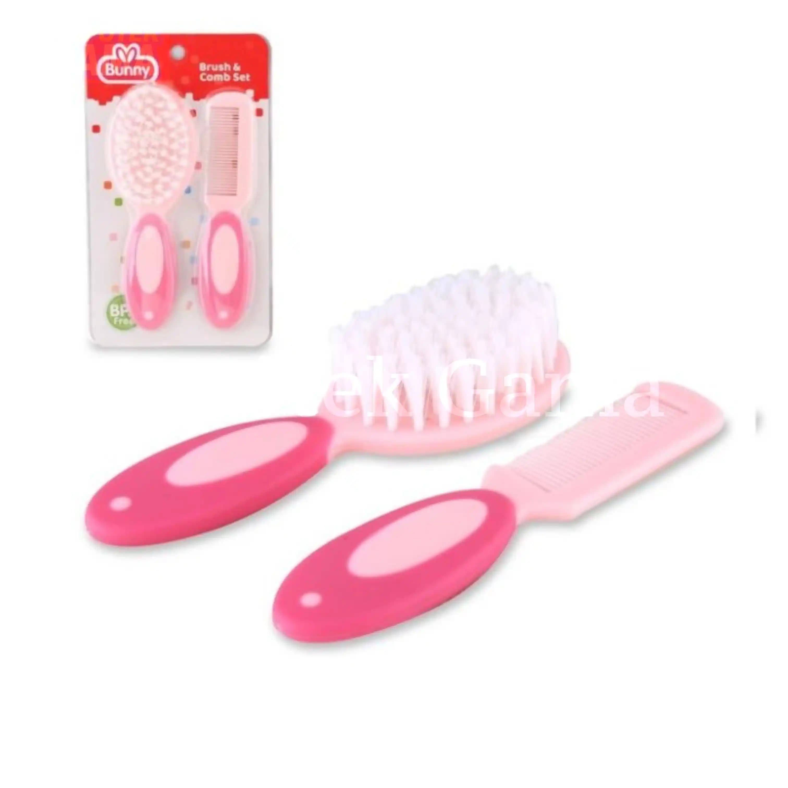 BUNNY BRUSH & COMB SET OVAL 2 TONE DC1105