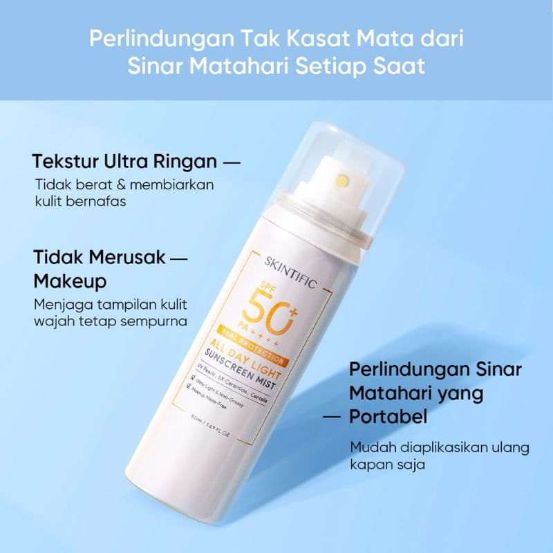 SKINTIFIC ALL DAY LIGHT SUNSCREEN MIST 120ML