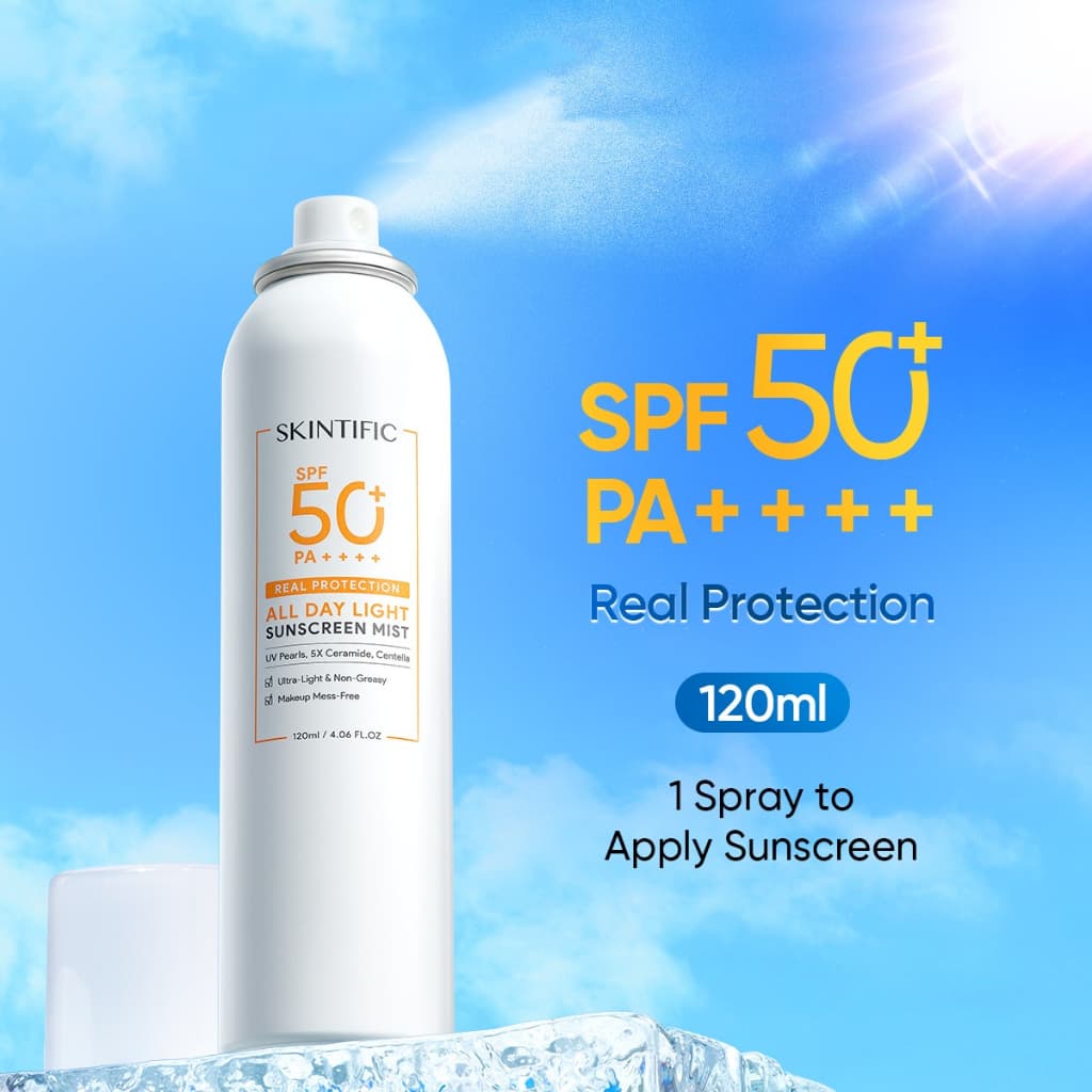 SKINTIFIC ALL DAY LIGHT SUNSCREEN MIST 120ML 5