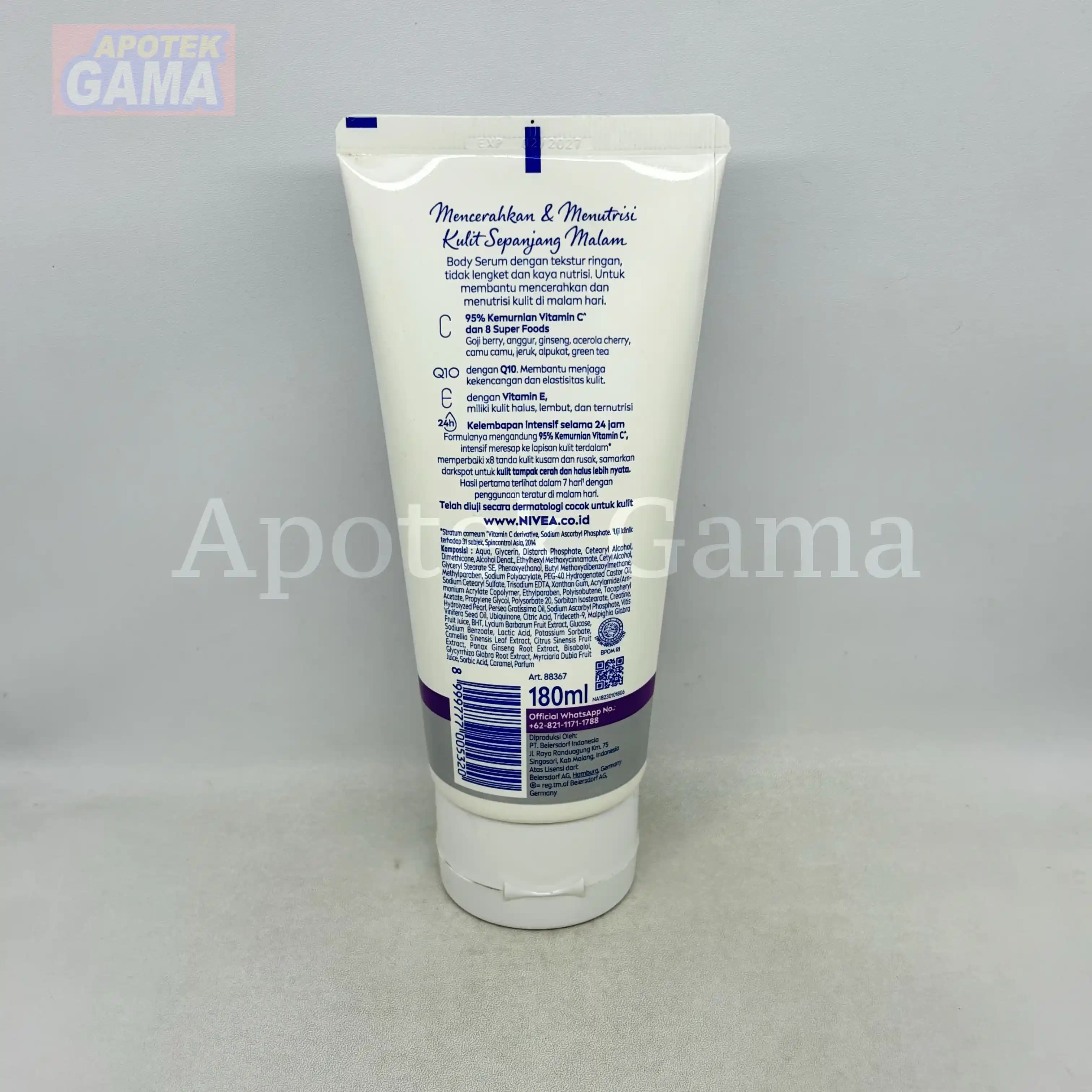 NIVEA EXTRA WHITE BODY SERUM NIGHT NOURISH 180ML 2