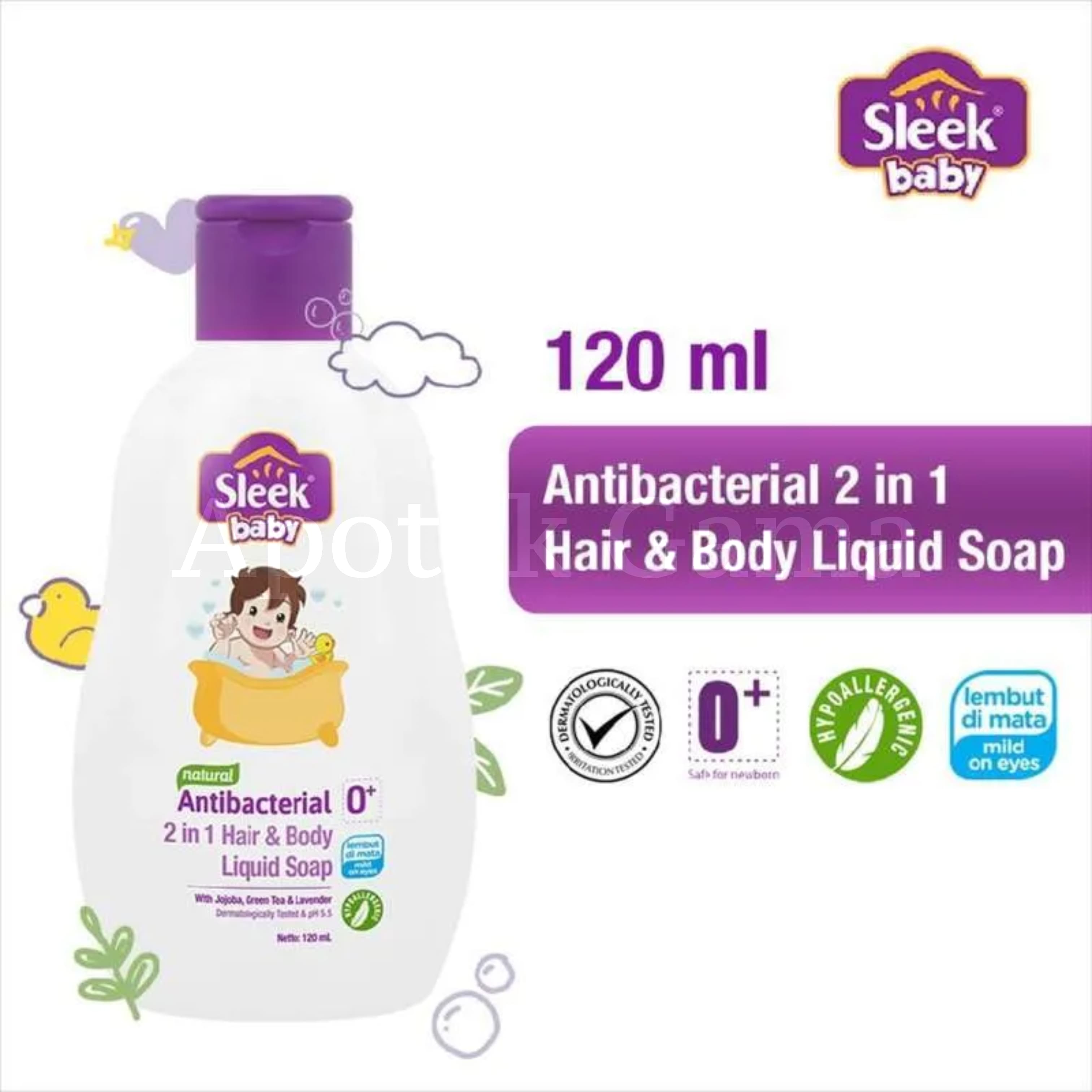 SLEEK BABY 2 IN 1 HAIR & BODY LIQUID SOAP 120 ML