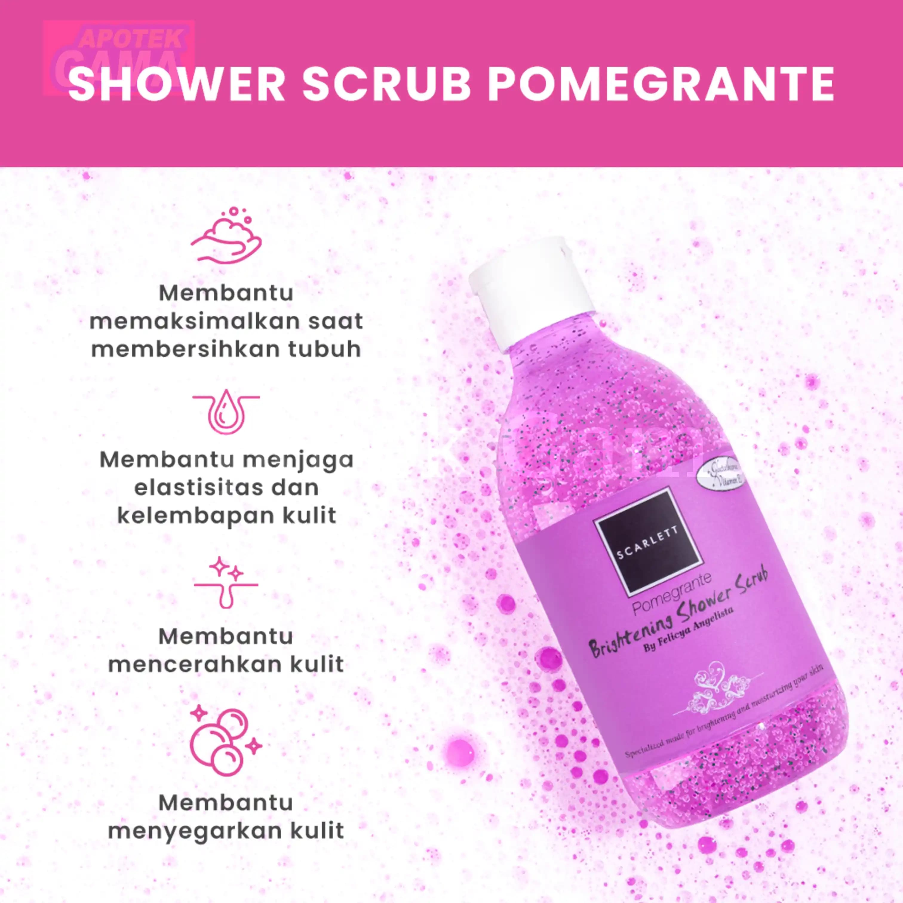 SCARLETT BRIGHTENING SHOWER SCRUB POMEGRANTE 2