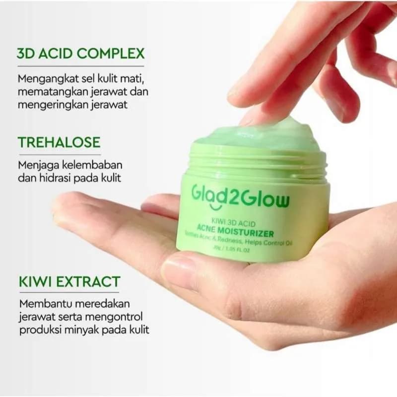 GLAD 2 GLOW KIWI 3D ACID ACNE MOISTURIZER 30GR 3
