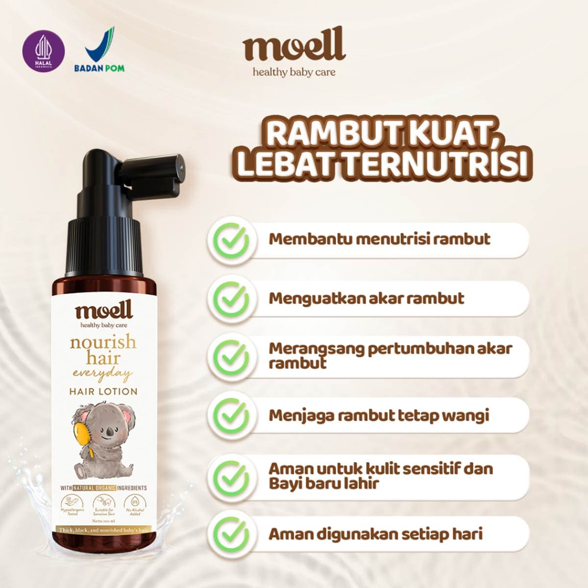 MOOELL BUNDLING HAIR LOTION FACE CREAM + FREE SHAMPO 3