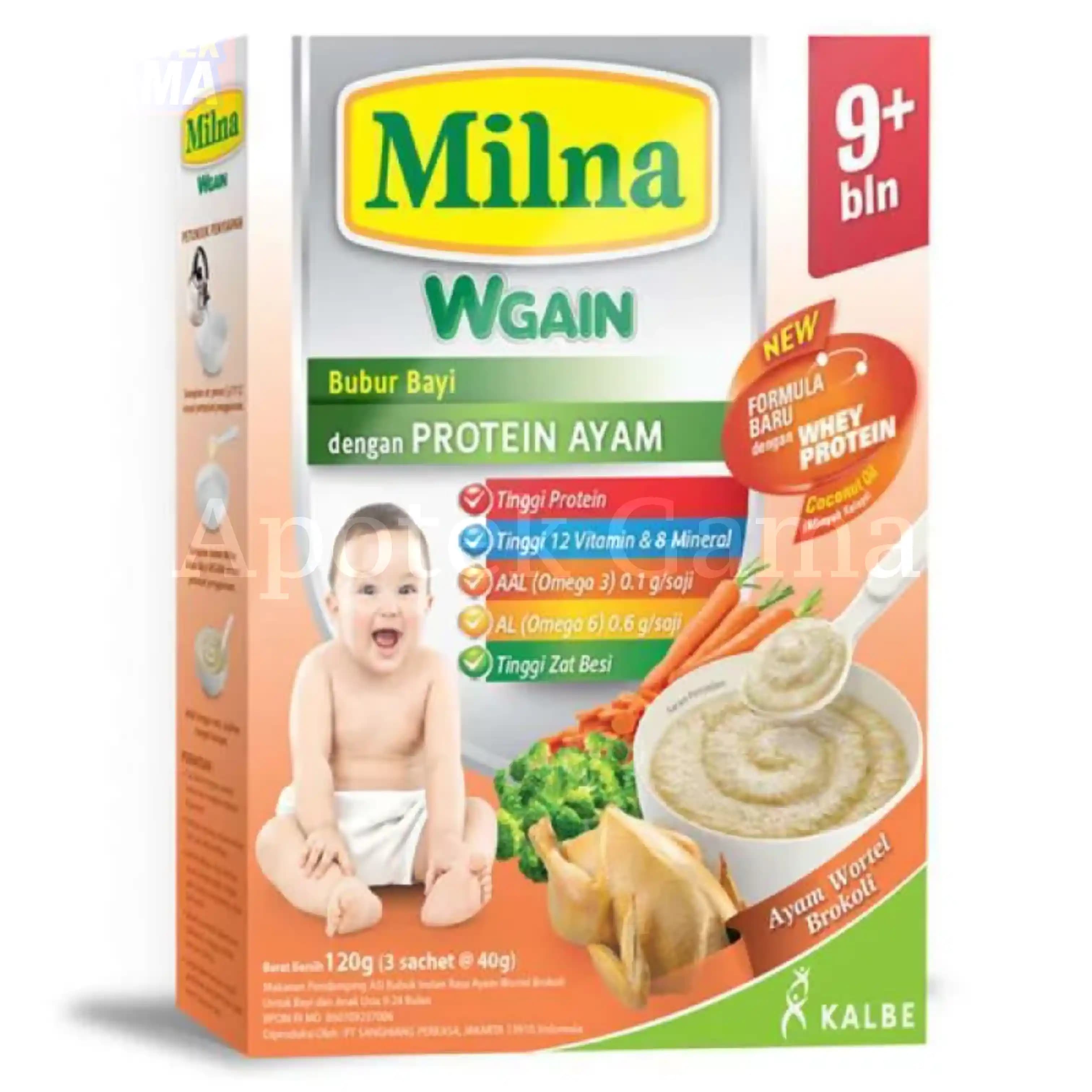 MILNA WGAIN 8+ AYAM WORTEL BROKOLI 3X40 GR