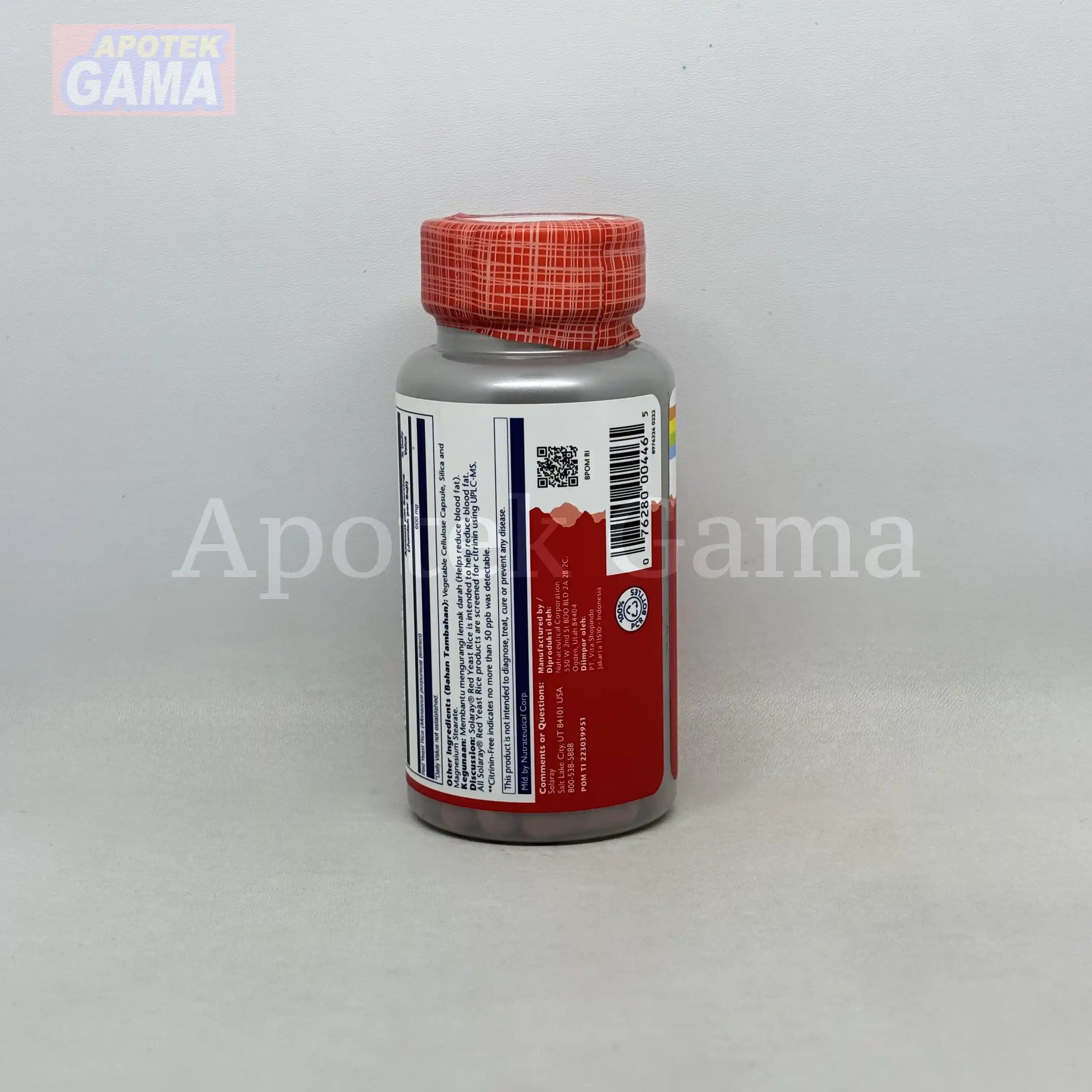 SOLARAY RED YEAST 600 MG 45 S 2