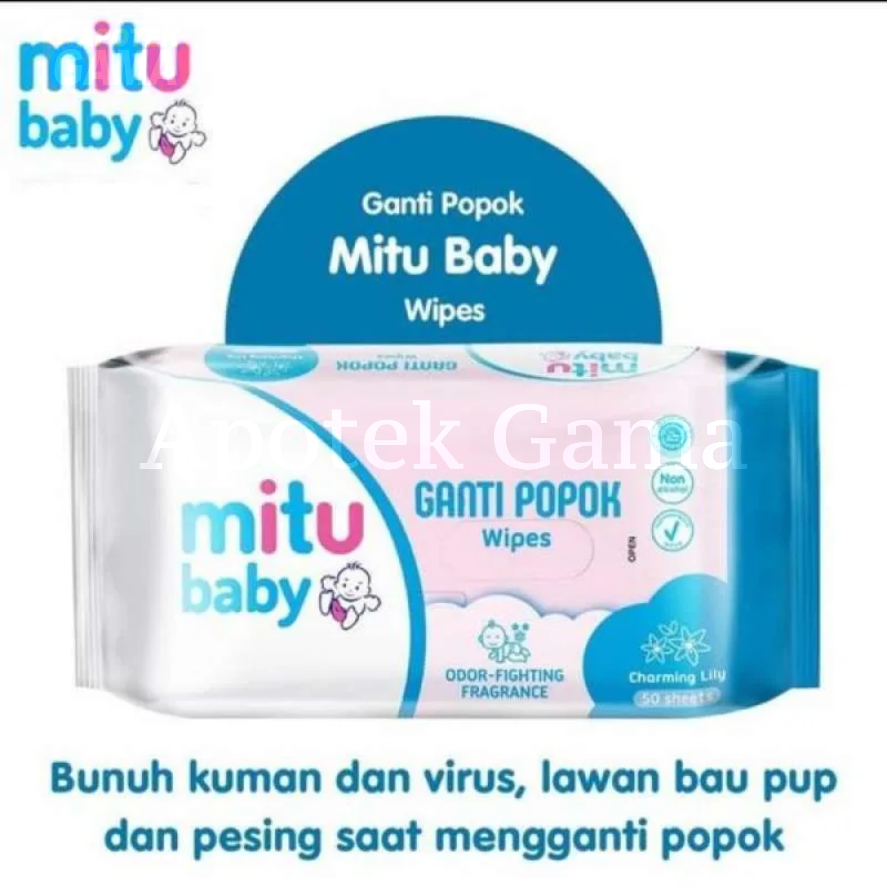 MITU BABY WIPES GPP BLUE LILY 50'S 3