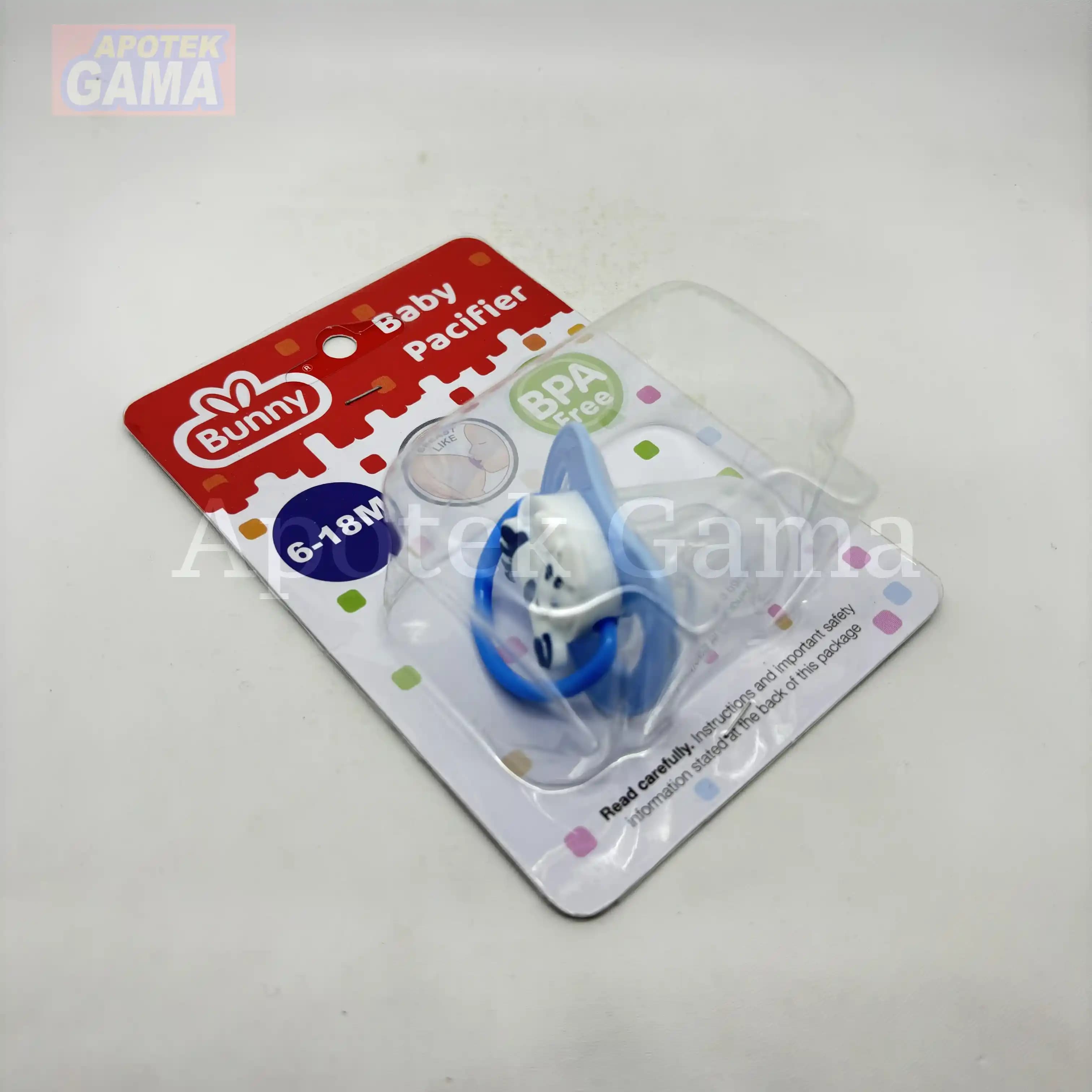 BUNNY BABY PACIFIER 6-18 M BLUE ADP-0004